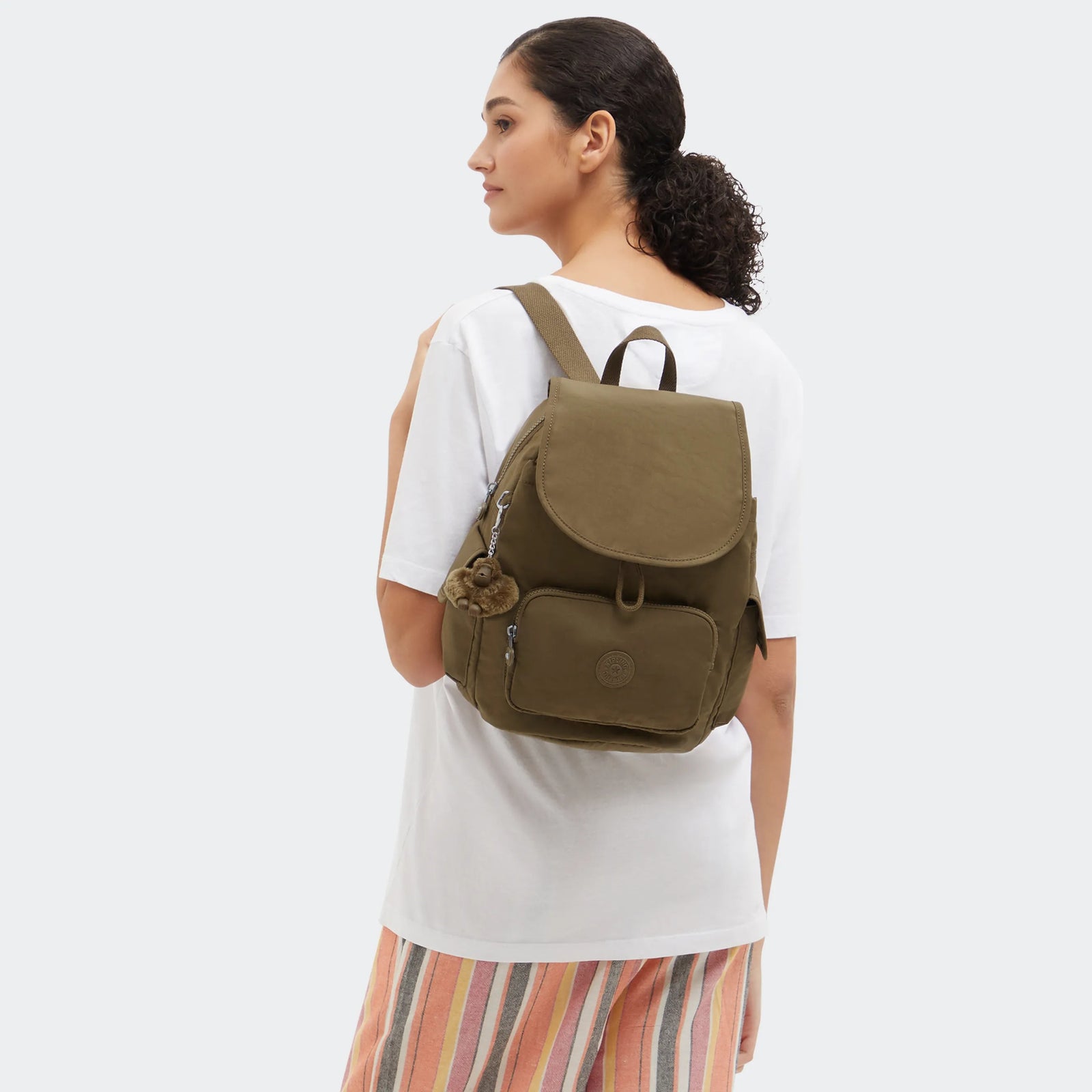 City Pack Small Backpack Smooth Khaki-view-2