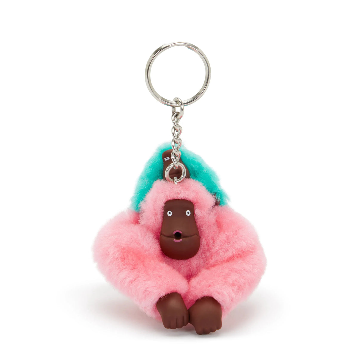 Mom and Baby Sven Monkey Keychain Pink Burst - 1
