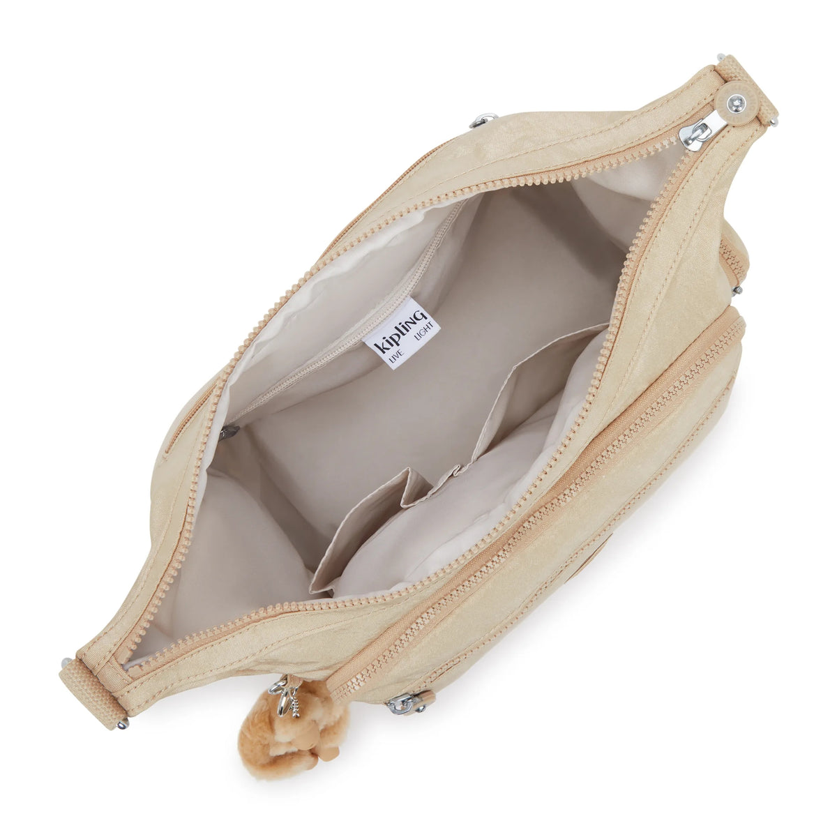 Gabbie Shimmer Crossbody Bag Sparkled Beige - 3