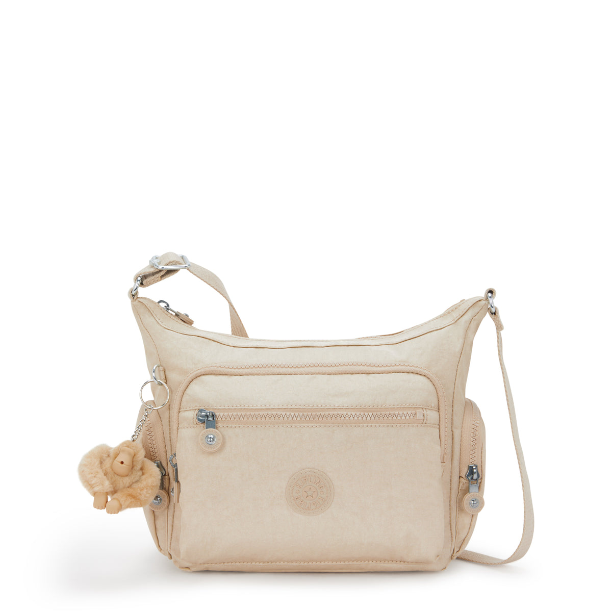 Gabbie Small Shimmer Crossbody Bag Sparkled Beige - 1