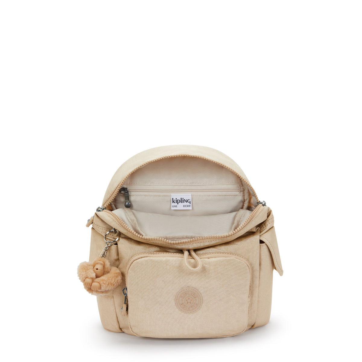 City Pack Mini Shimmer Backpack Sparkled Beige - 3