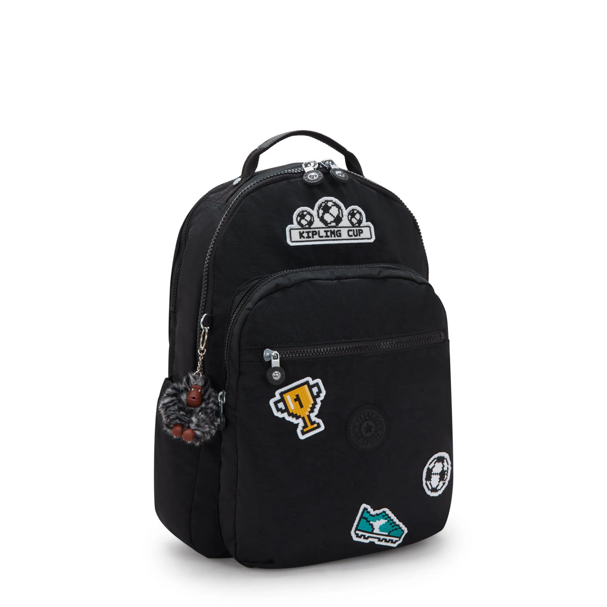 Vintage Kipling Black Backpack •Classic Nylon • Logo Patch • Everyday Travel Bag Kipling Black Noir Nylon City Pack Backpack – One Purse main image 3