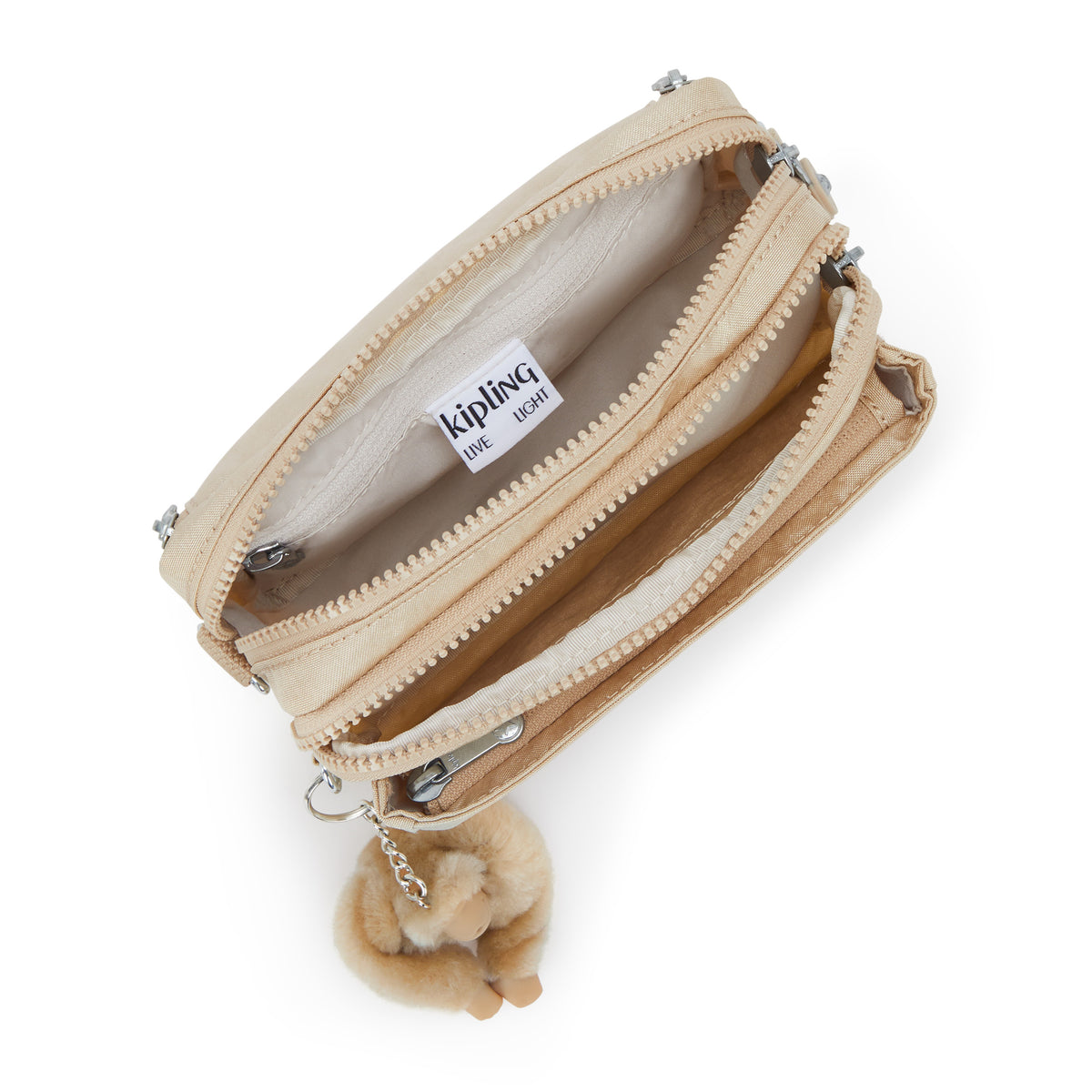 Abanu Multi Metallic Convertible Crossbody Bag Sparkled Beige - 3