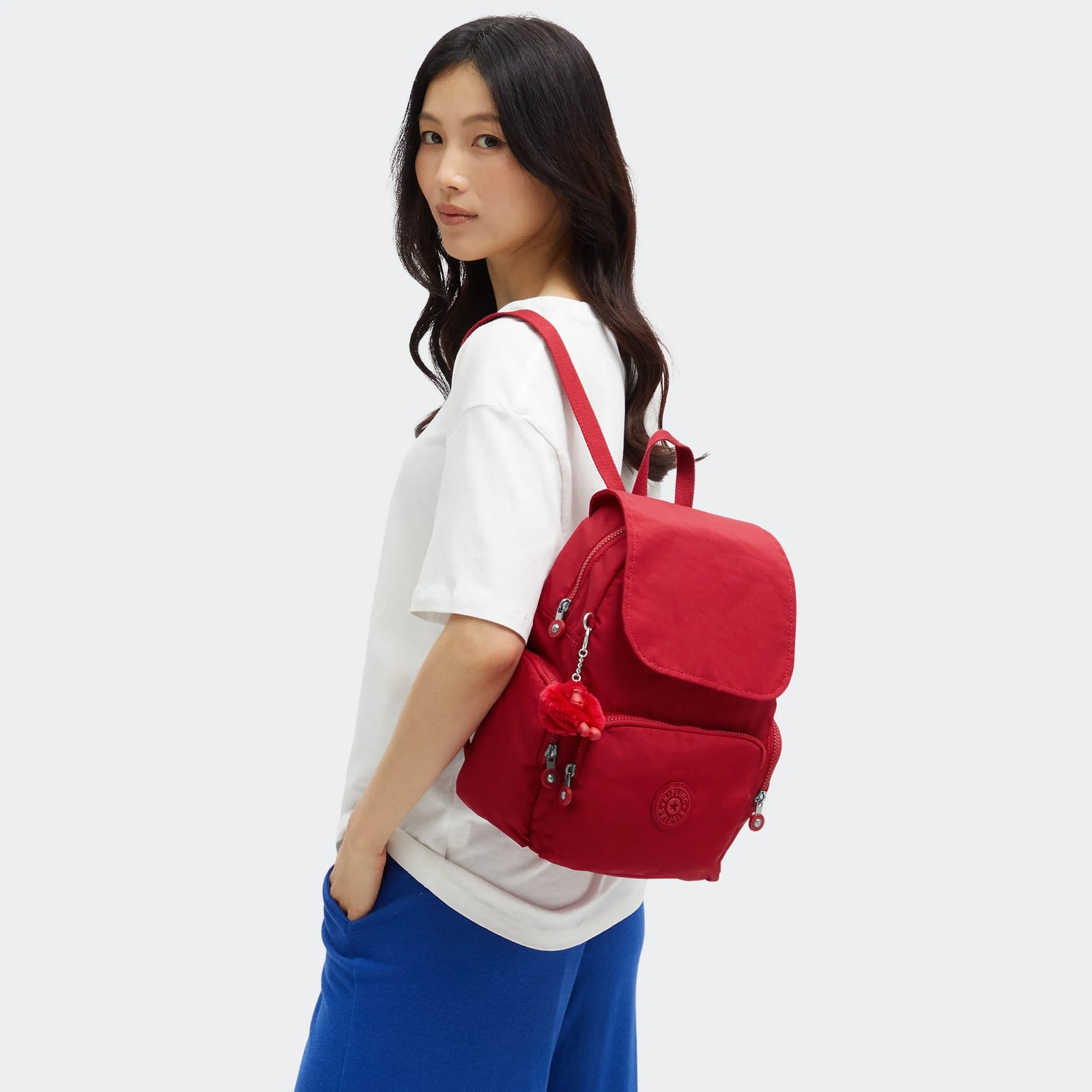 City Zip Small Backpack Ruby Red-view-2