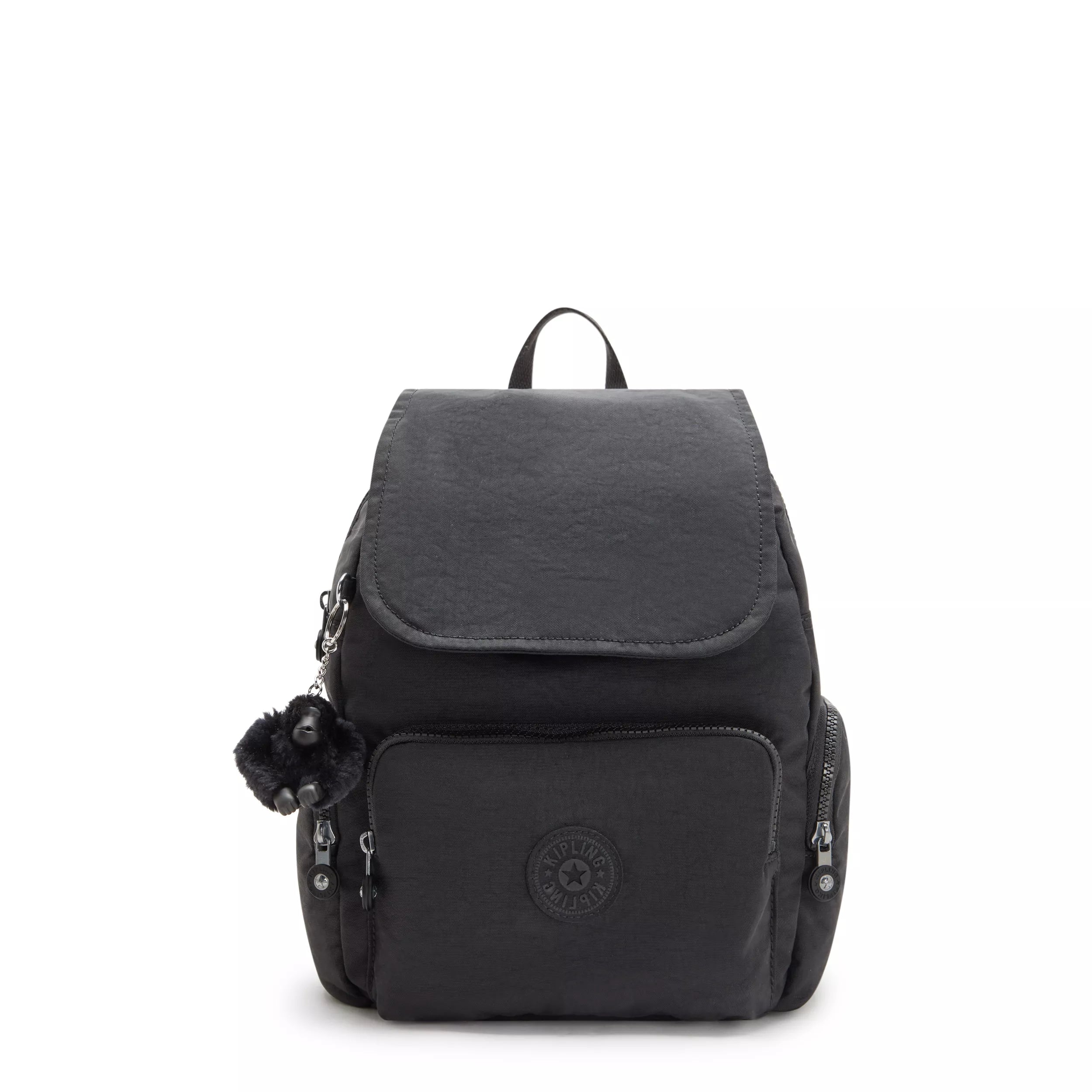 【新品タグ付き】KIPLING CITY PACK S RichBlack City Zip Small Backpack - Black Noir