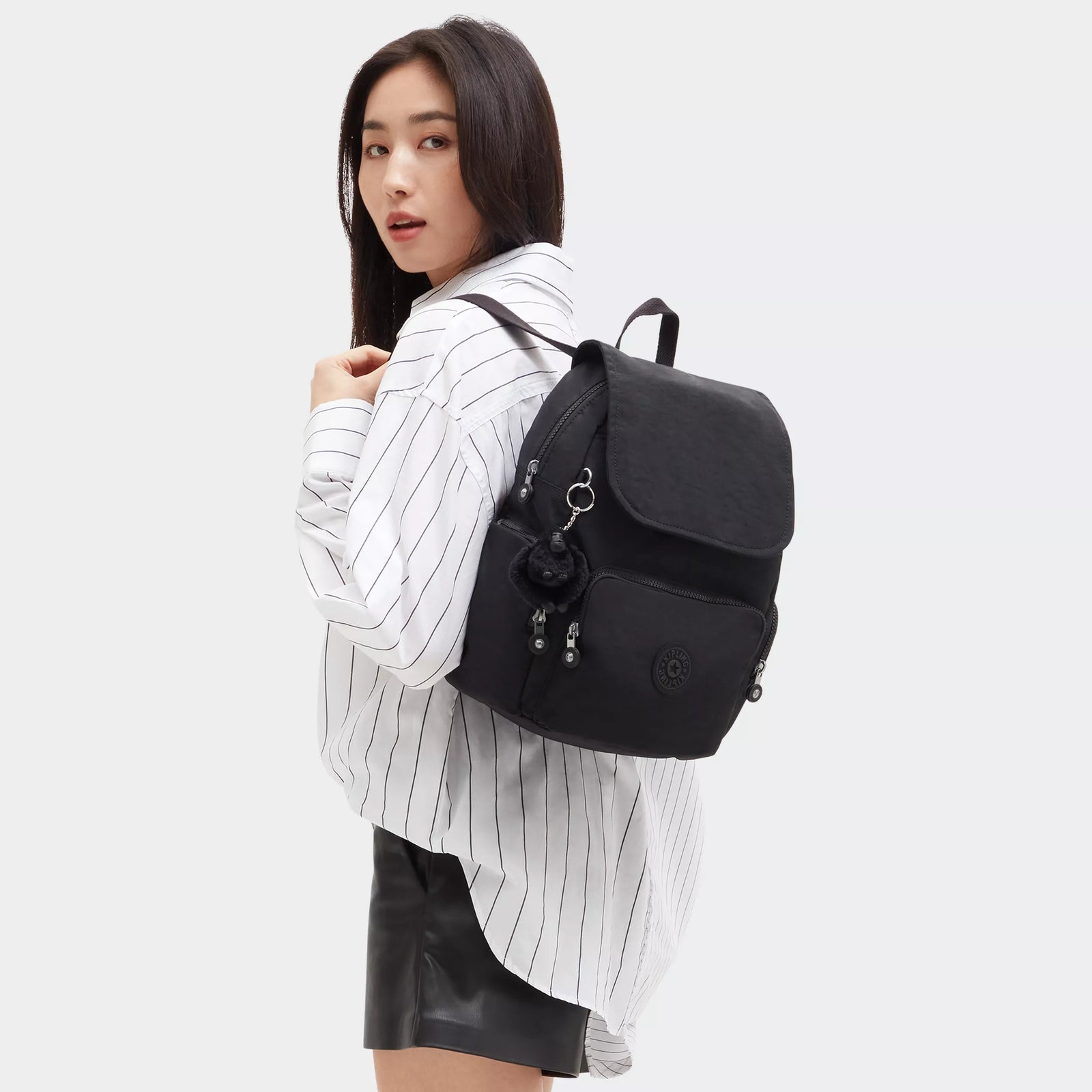 black mini backpack outfit City Zip Small Backpack