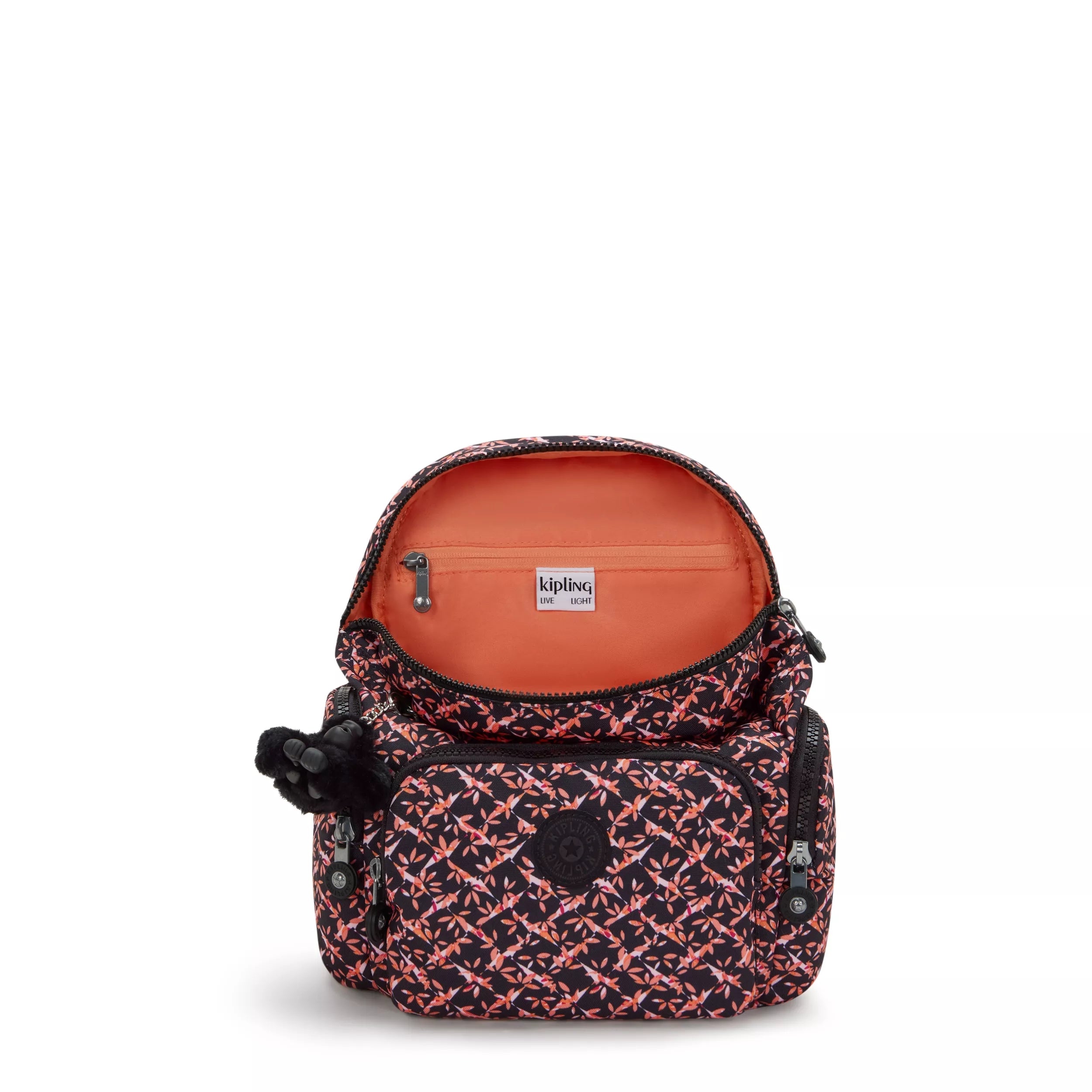 【新品】kipling　リュック　ボーダー　タグ付き　虹柄 新品】kipling リュック ボーダー タグ付き 虹柄