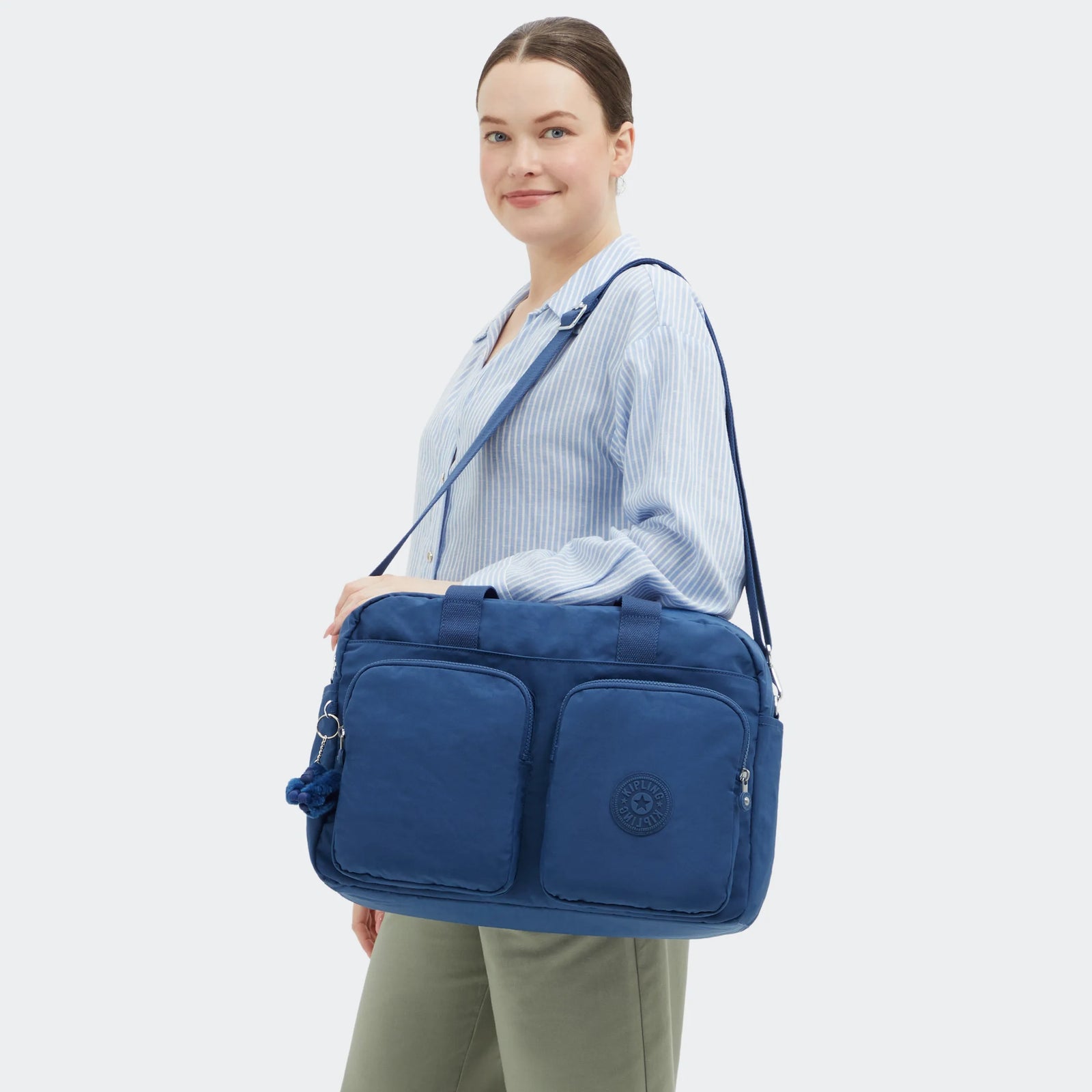 Defea Extra Large Weekender Duffle Bag Casual Blue-view-2