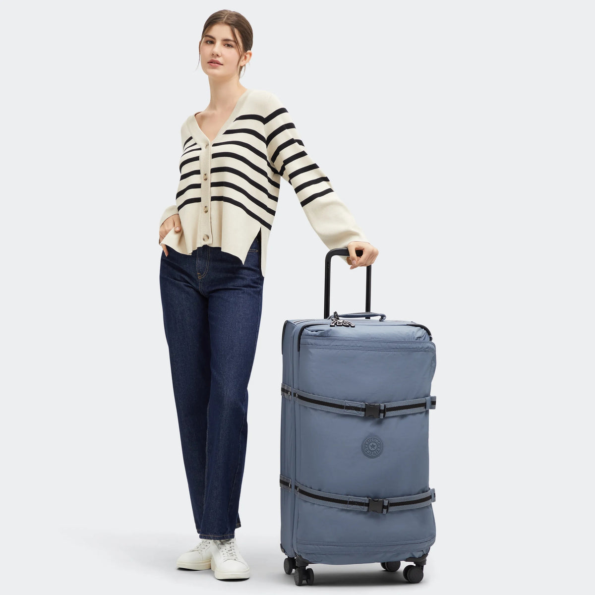Spontaneous Large Rolling Luggage Blue Stone - 2