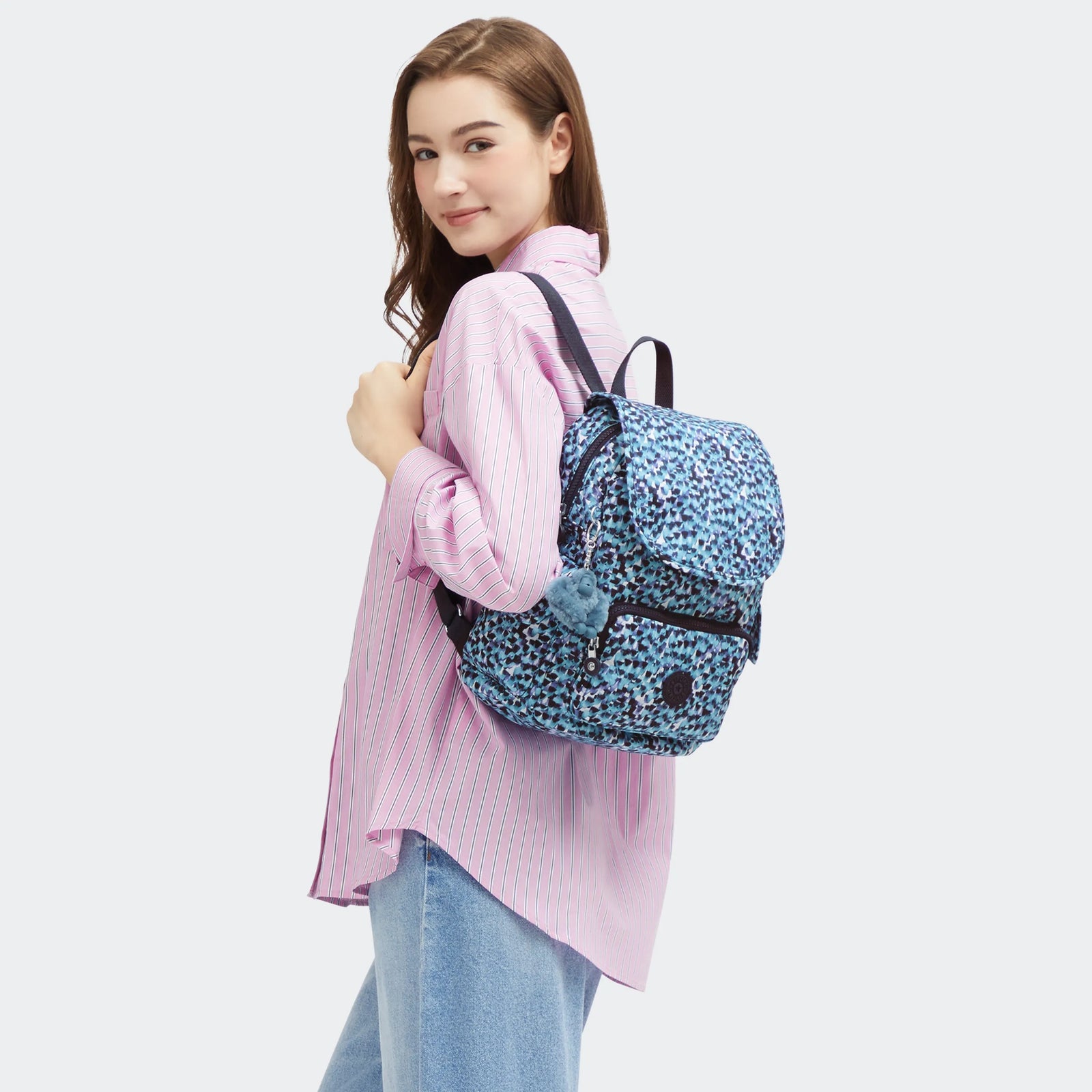 blue floral mini backpack City Pack Small Printed Backpack