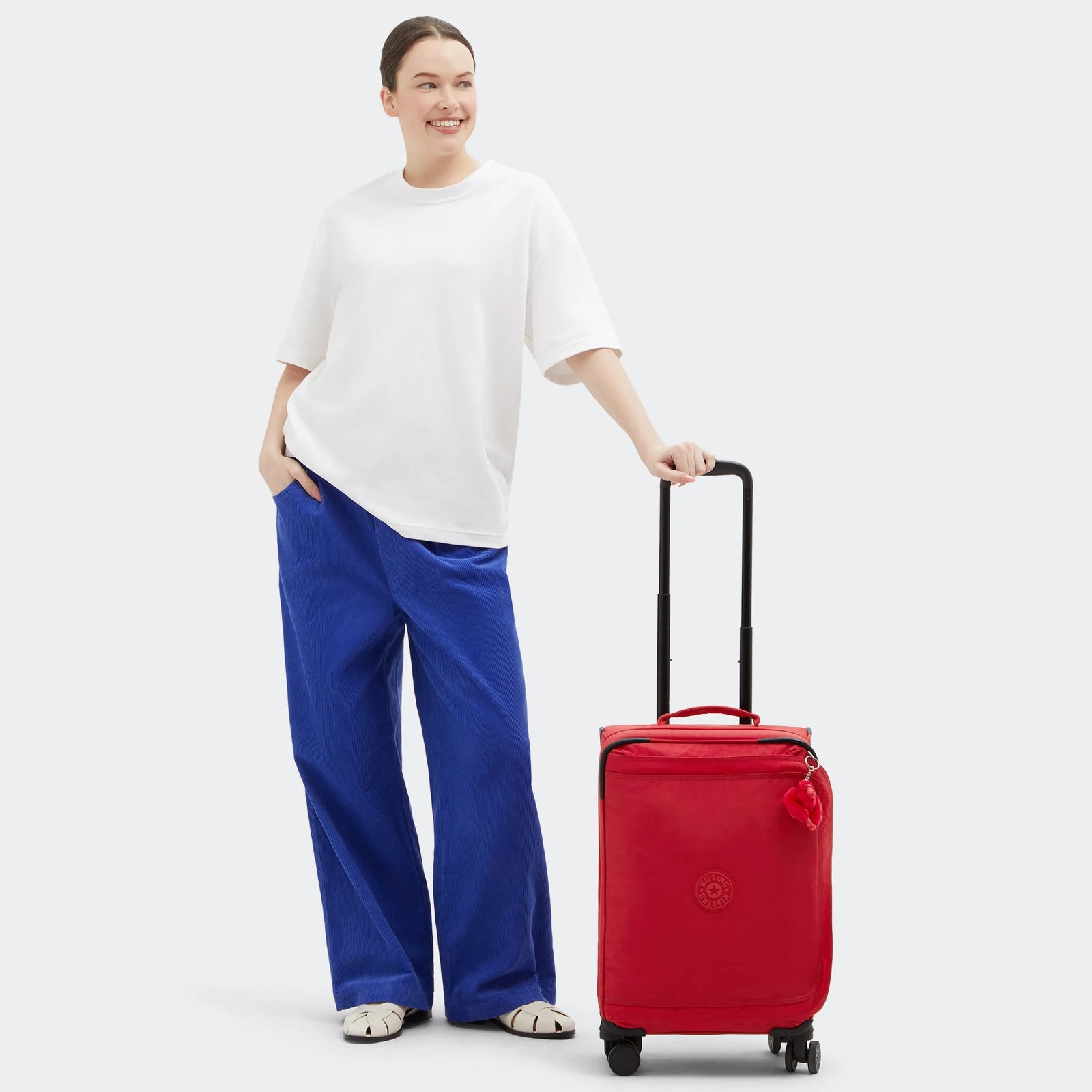 Spontaneous Small Rolling Luggage Ruby Red-view-2
