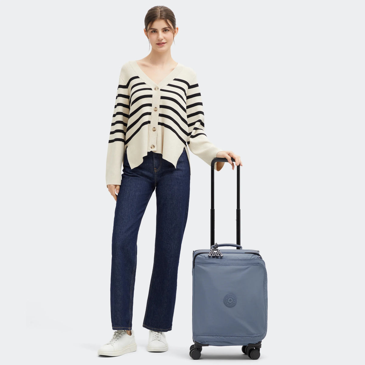 Spontaneous Small Rolling Luggage Blue Stone - 2