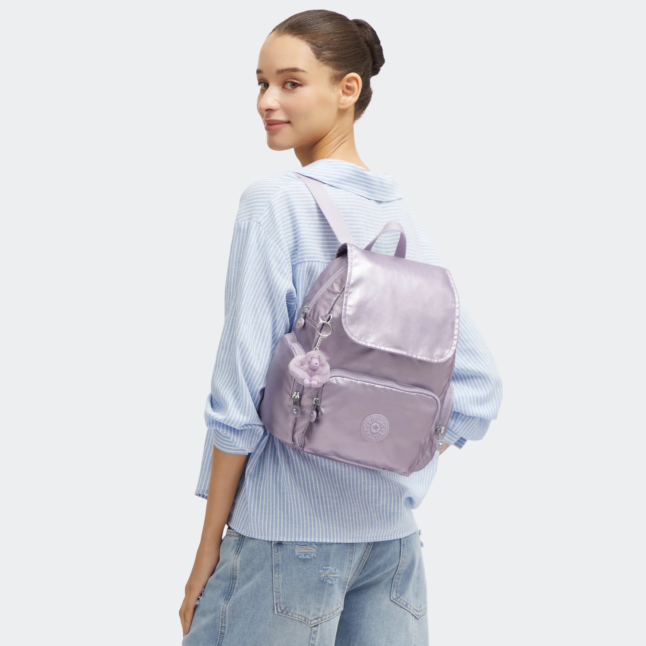 City Zip Small Metallic Backpack