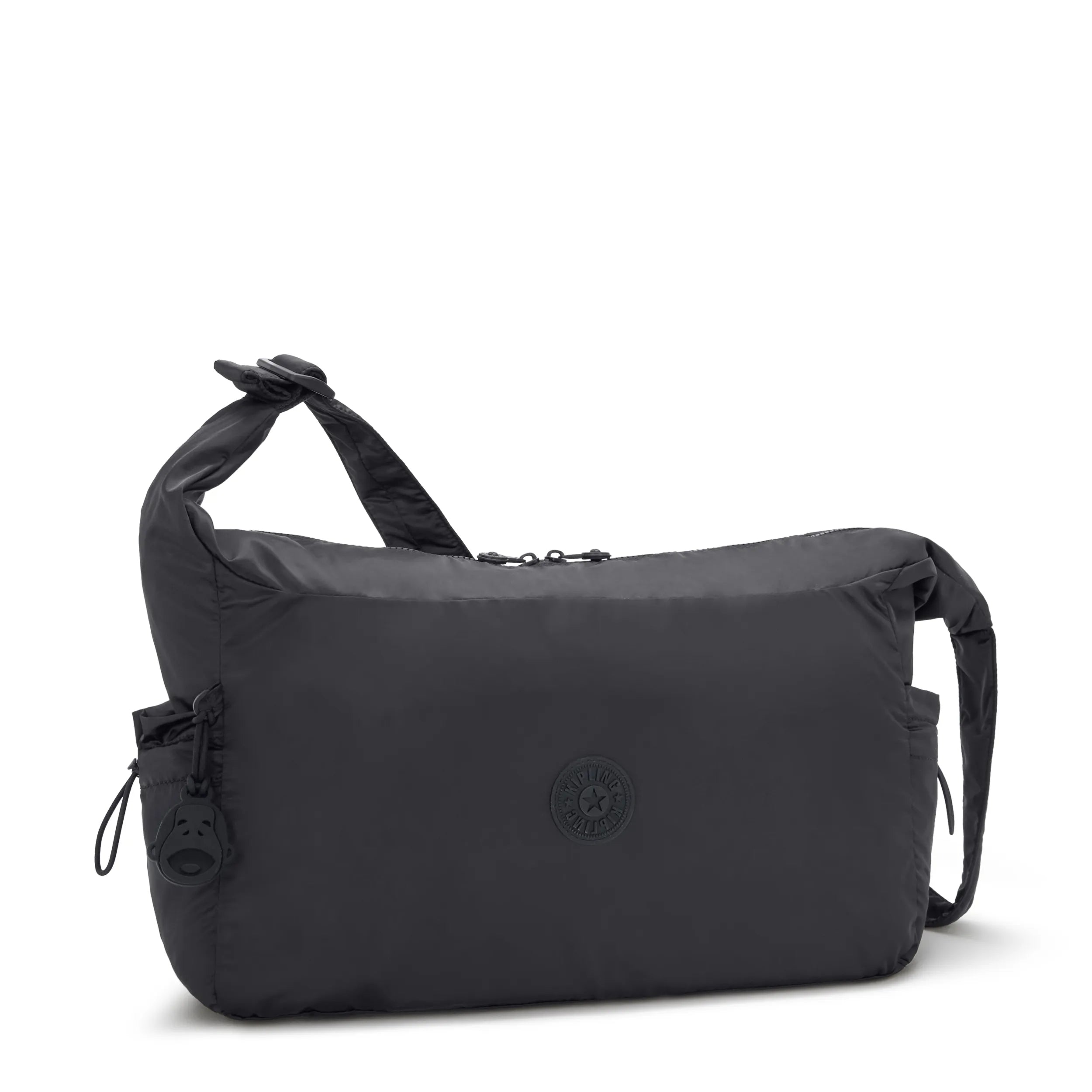 Gwyn Smooth Satin Shoulder Bag - Simply Black