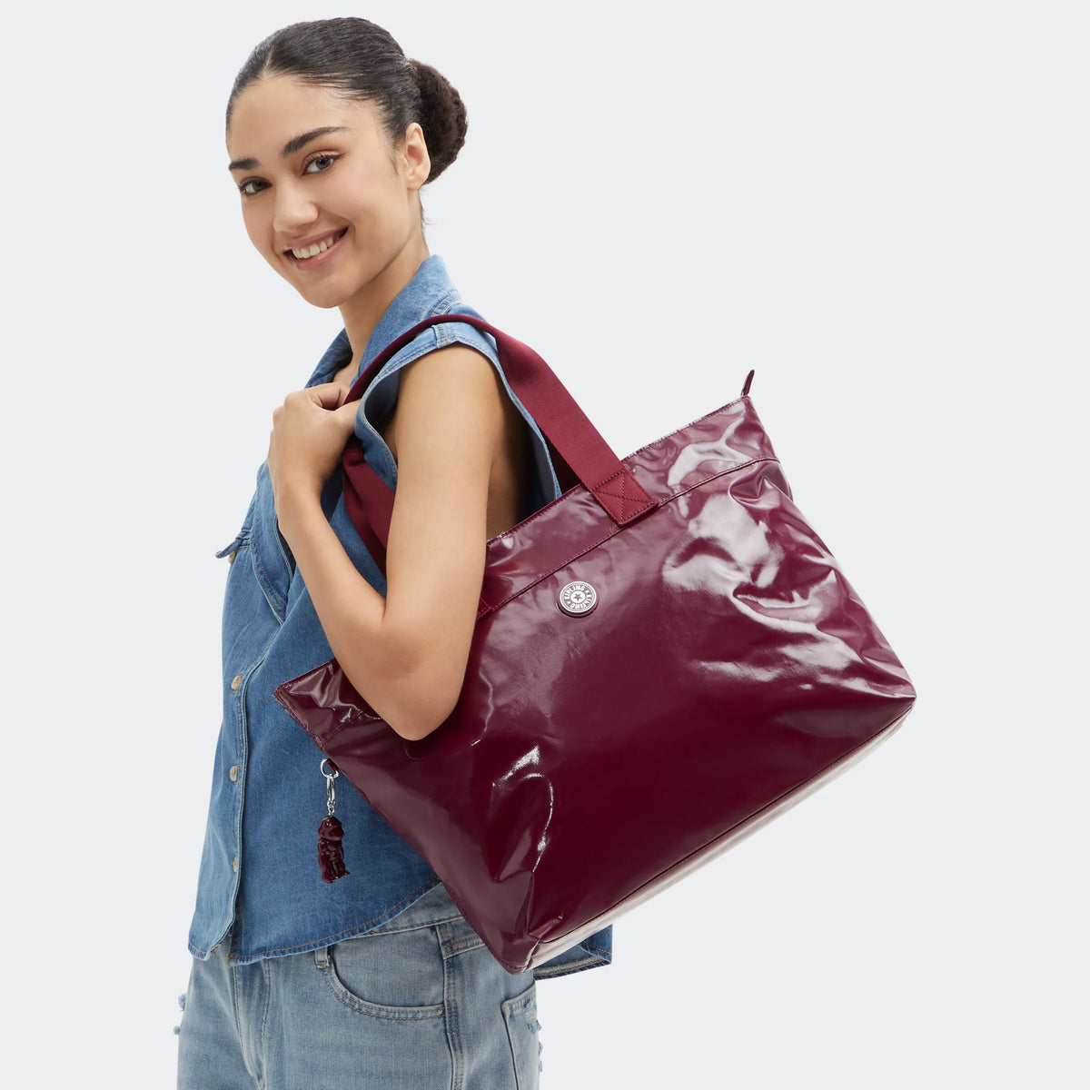 Colissa Up Glossy Laptop Tote Bag High Gloss Wine - 2