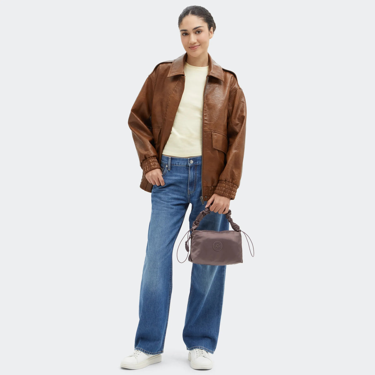 Eleni Smooth Satin Shoulder Bag Simply Mocha - 2