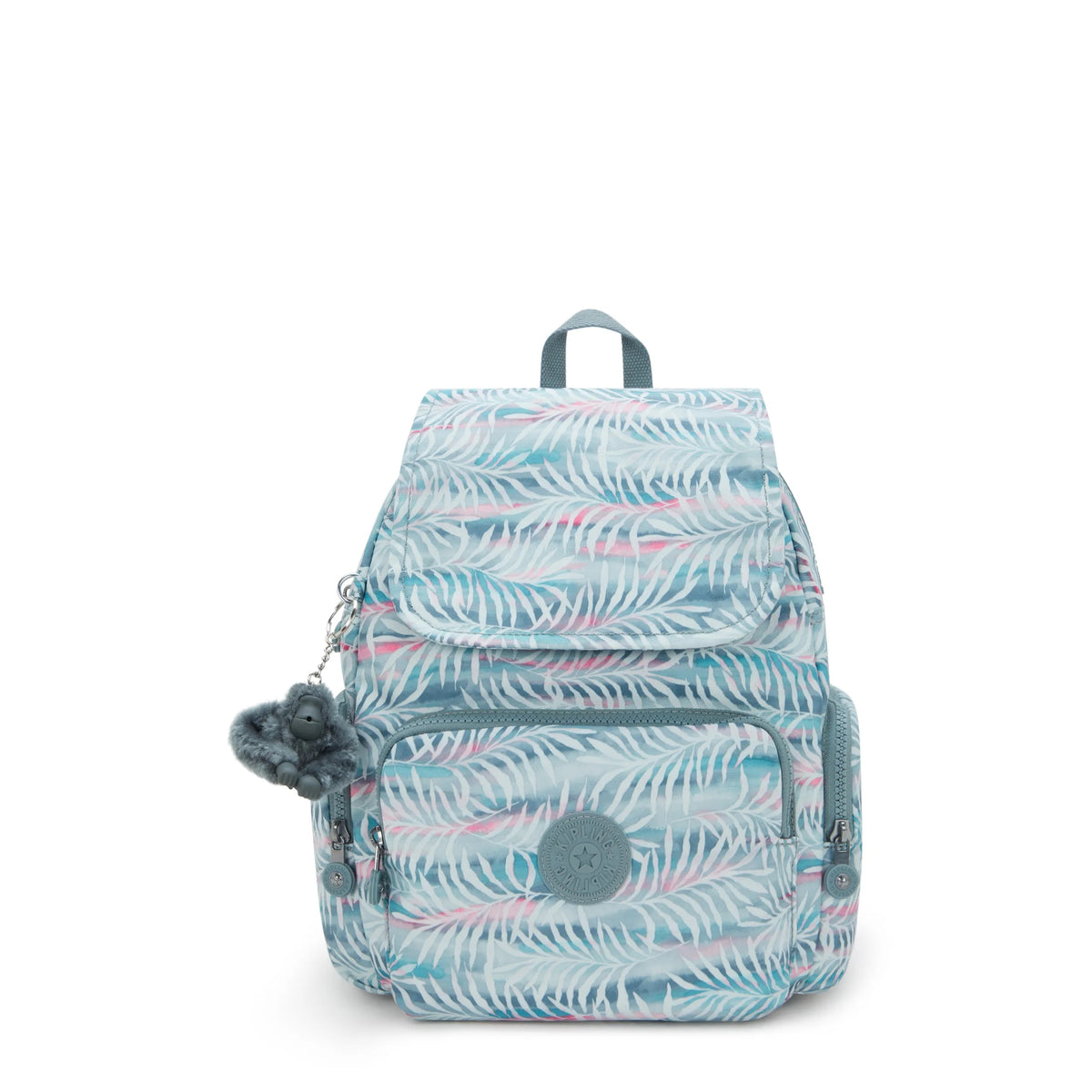 City Zip Small Printed Backpack Palmtree Leaves - 1