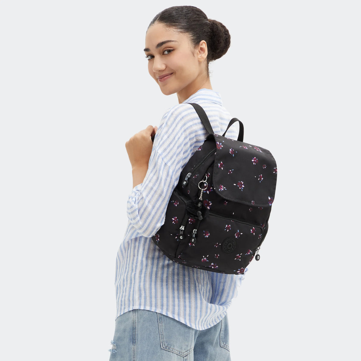 City Zip Small Printed Backpack Night Flower - 2