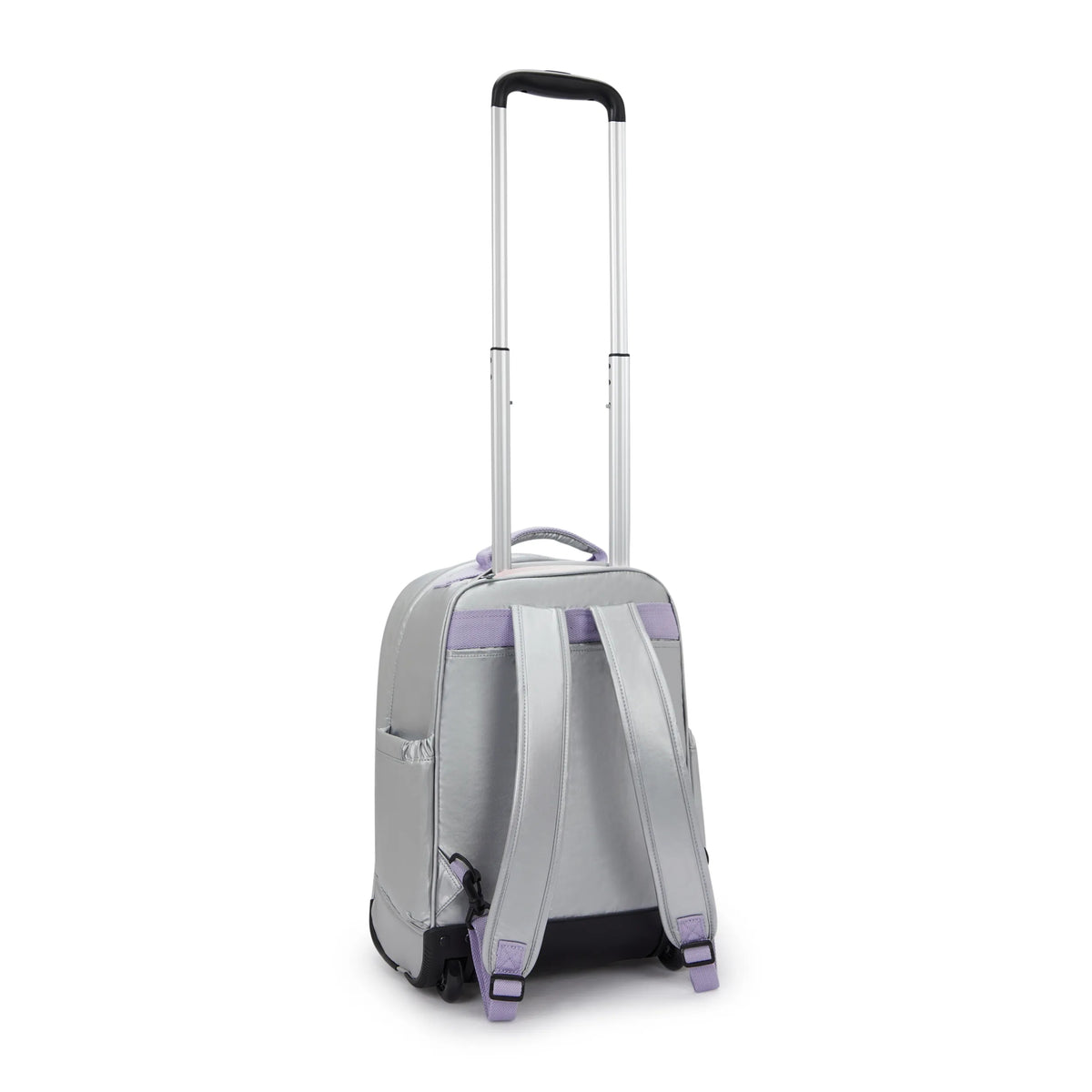 Gaze Large Metallic Rolling Backpack Silver Glow Met - 2