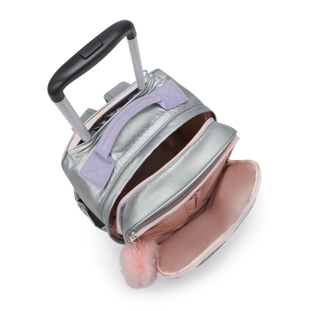 Gaze Large Metallic Rolling Backpack Silver Glow Met - 3