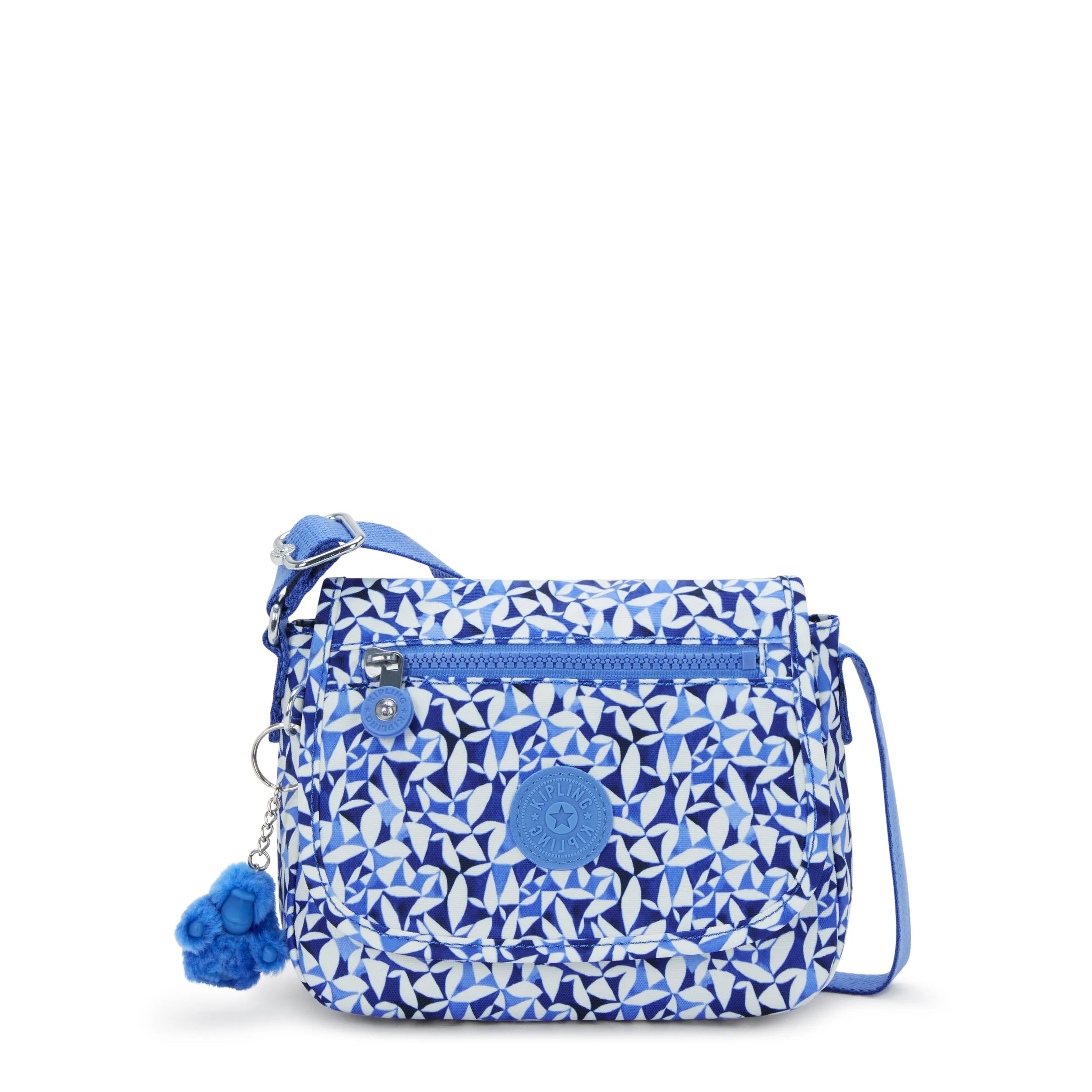KIPLING　ブルー　カモフラ　デザイン kipling キプリング 公式 ショルダーバッグ ABANU M(Blue Flower