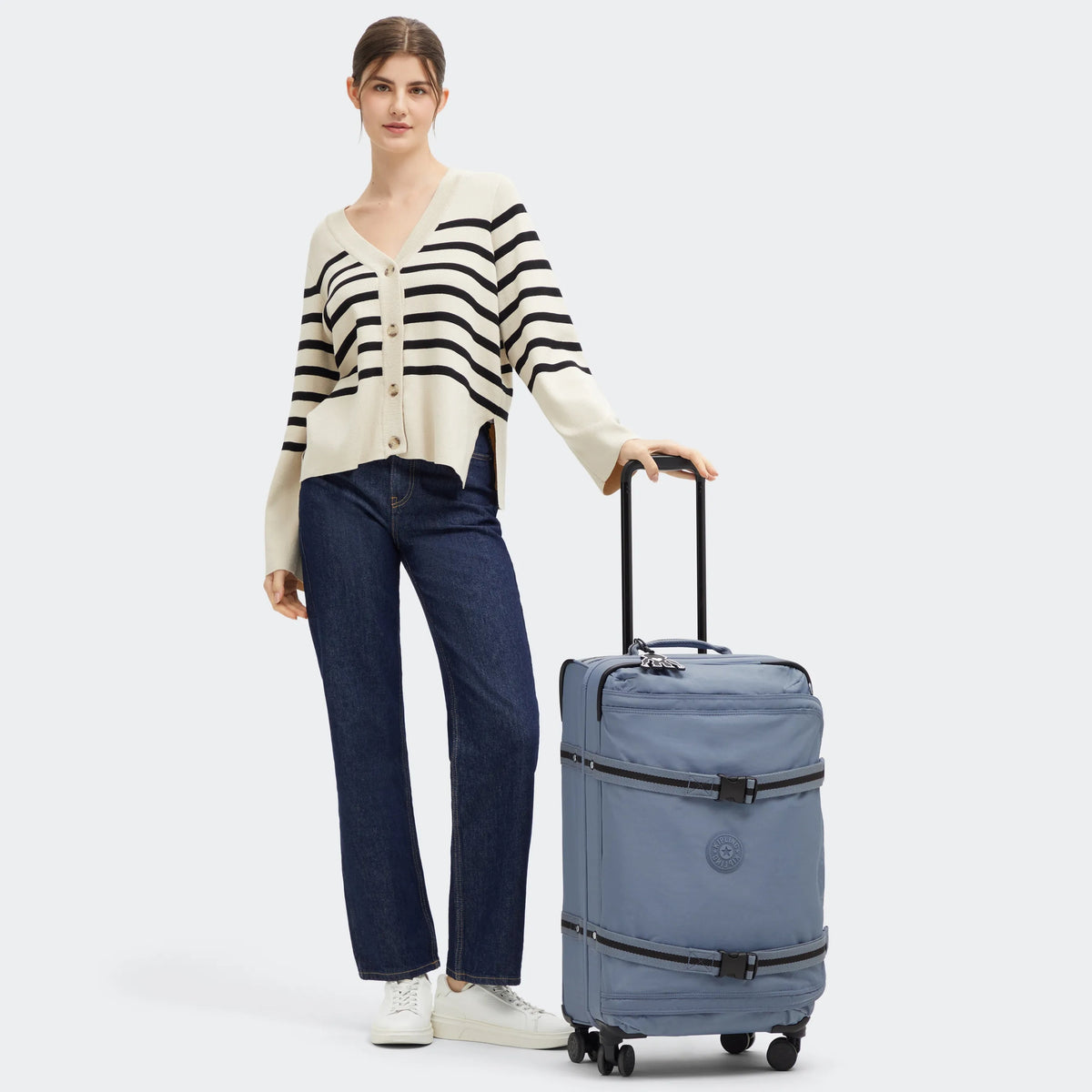 Spontaneous Medium Rolling Luggage Blue Stone - 2