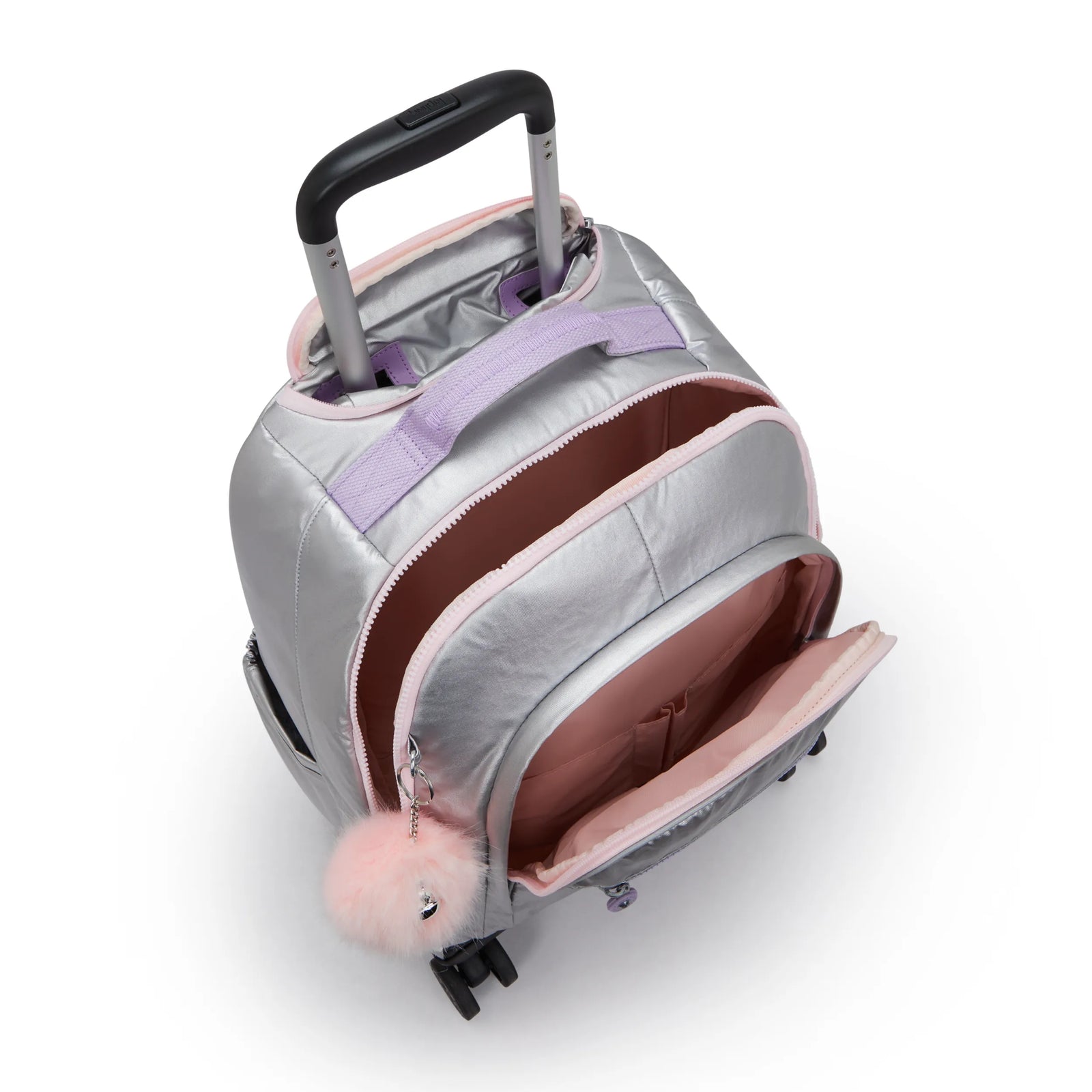New Zea Metallic 15" Laptop Rolling Backpack Silver Glow Metallic-view-3