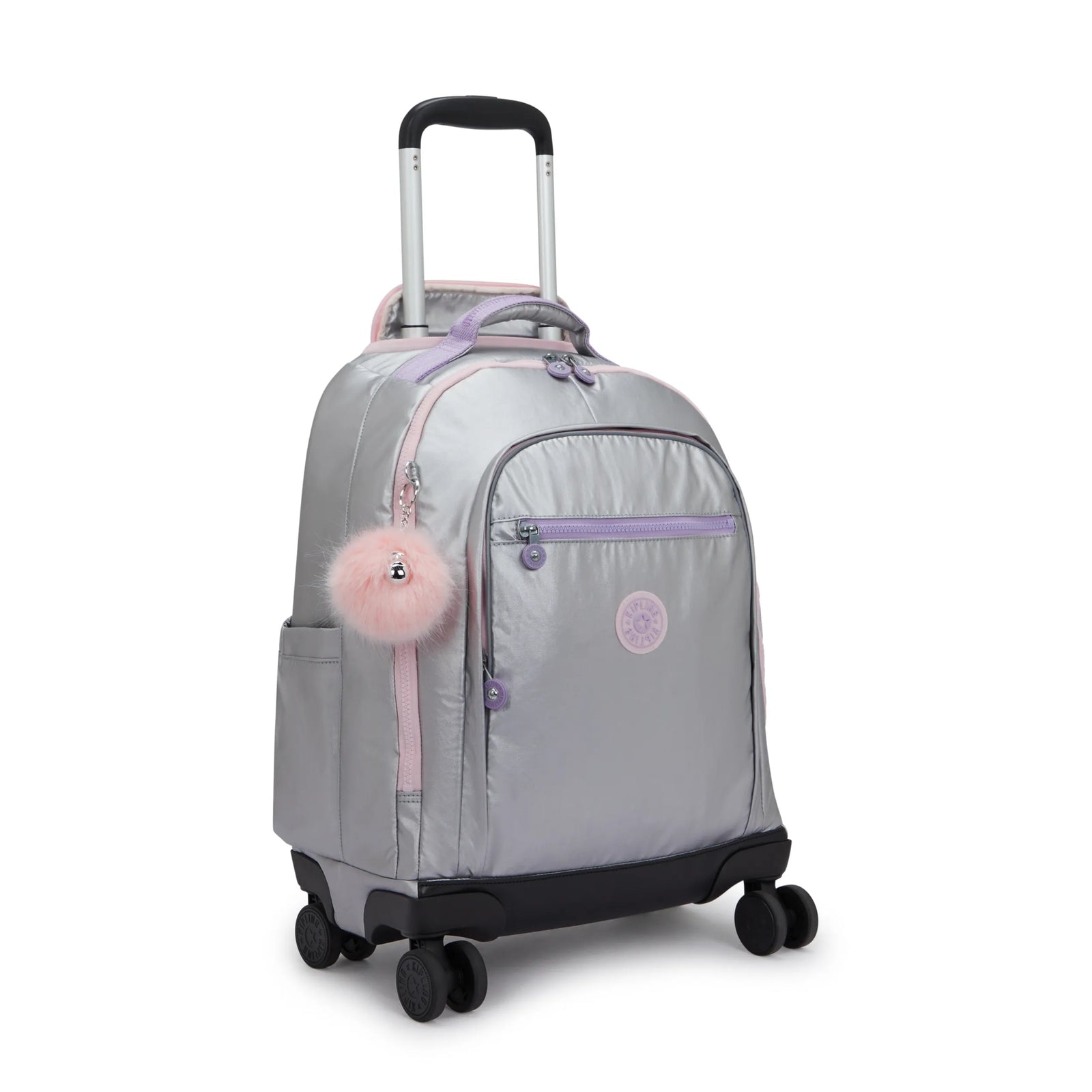 New Zea Metallic 15" Laptop Rolling Backpack Silver Glow Metallic-view-4