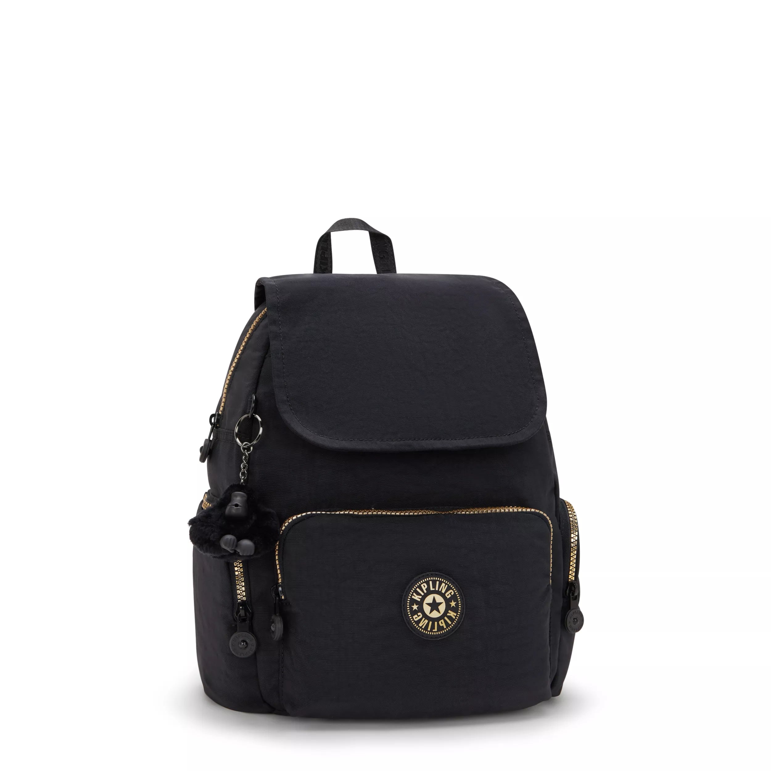 Kipling ブラック チェック柄 リュック City Zip Small Backpack