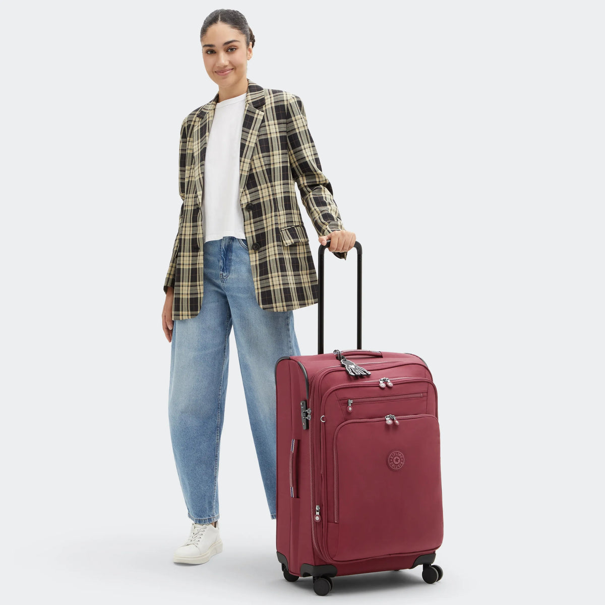 Youri Spin Medium Printed 4 Wheeled Rolling Luggage Lounge Wine - 2