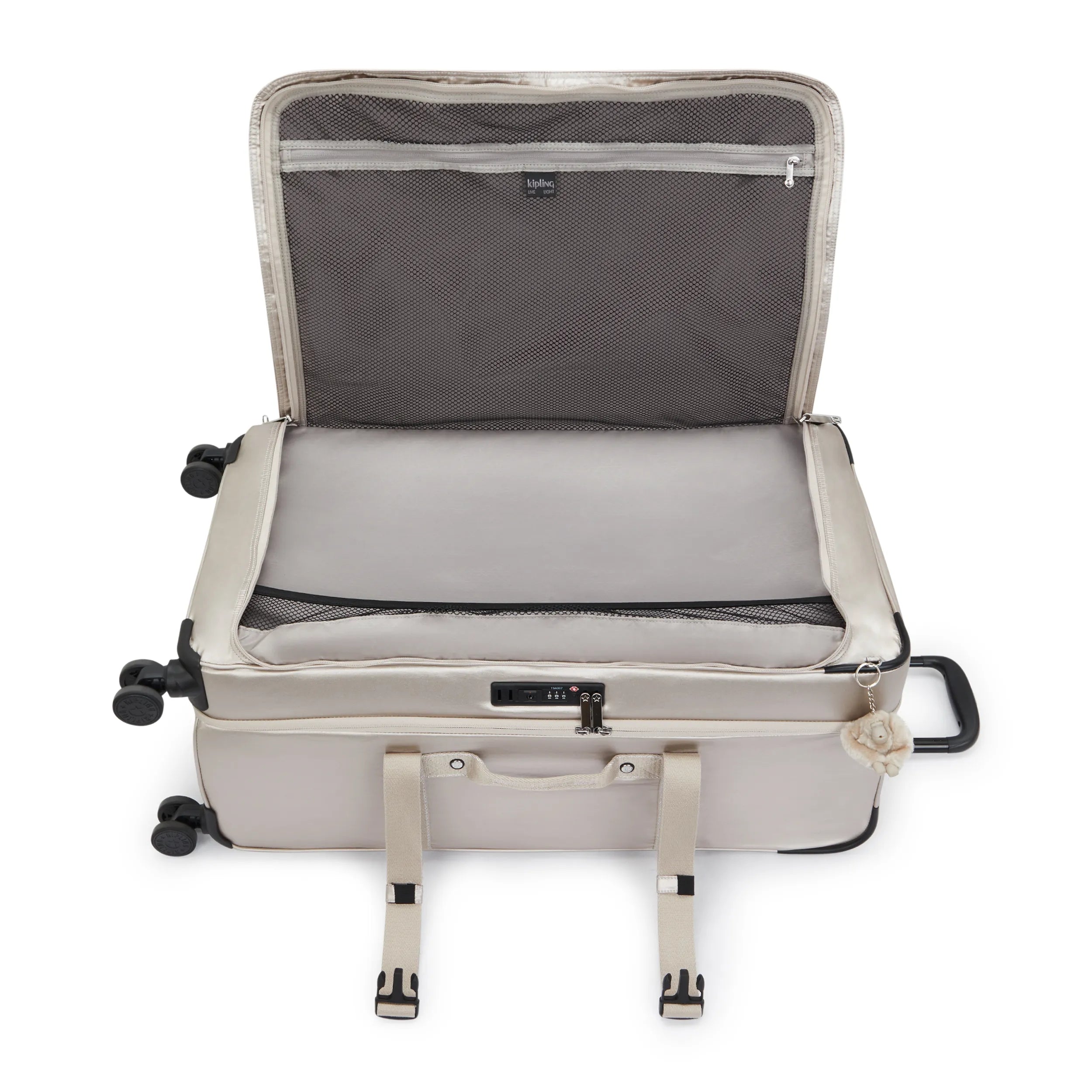 Spontaneous Large Metallic Rolling Luggage