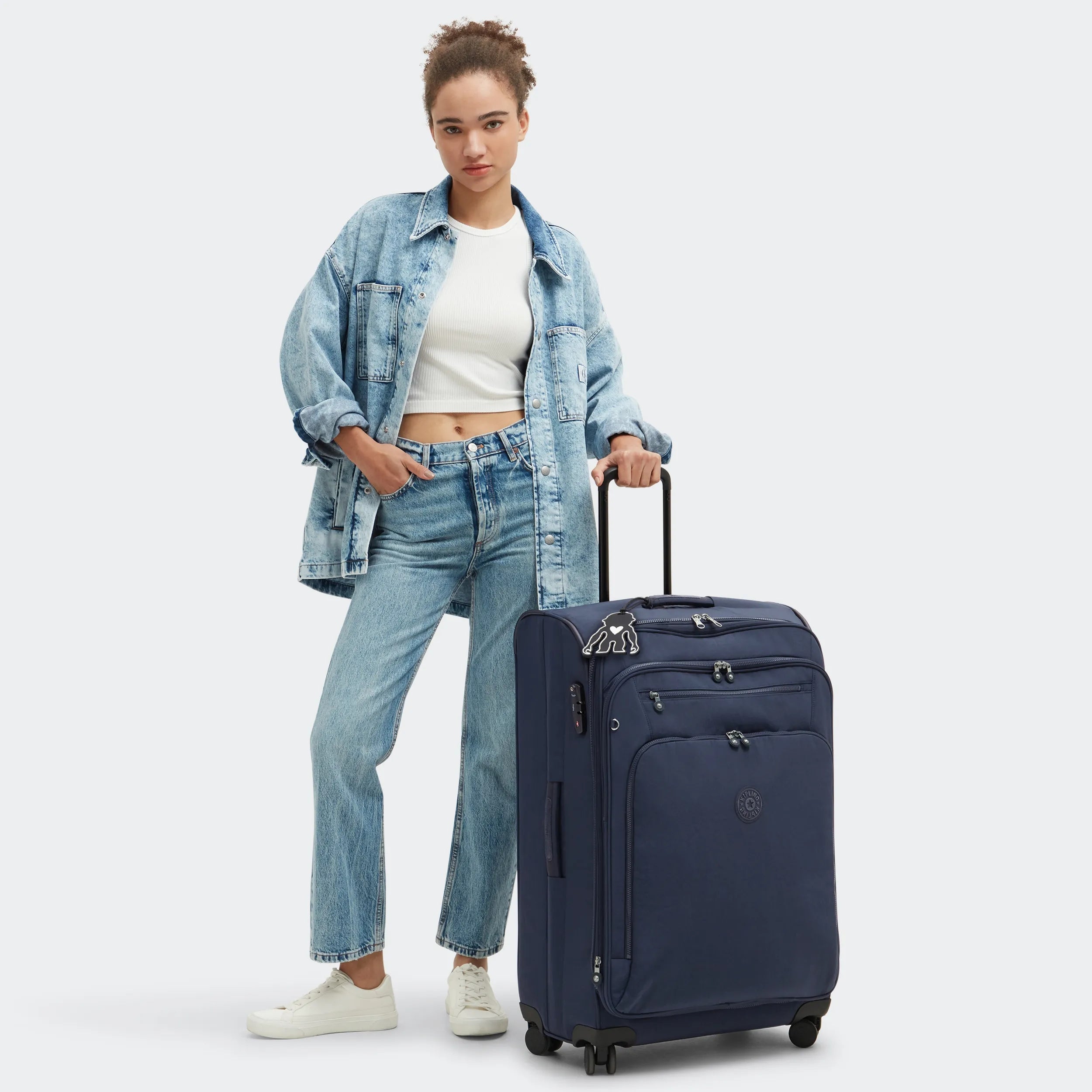 あ*や様 【未使用】Kipling YOURI SPIN 55キャリーケース チ Youri Spin Large Printed 4 Wheeled Rolling Luggage