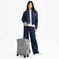 Spontaneous Small Metallic Rolling Luggage Grey Snake Metallic - 2