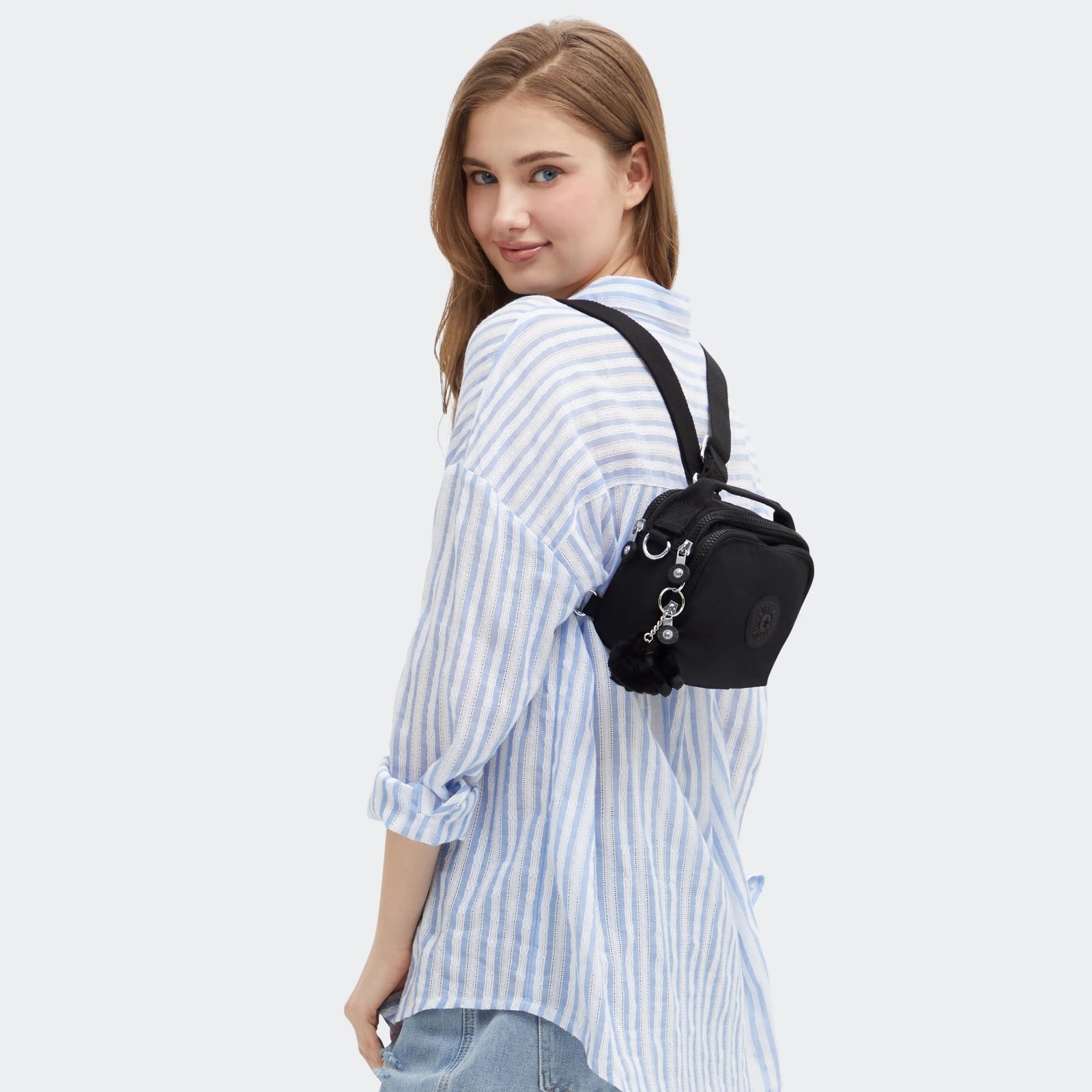 Cahir Convertible Mini Backpack Blue Bleu 2 56% Recycled Nylon, 44% Nylon