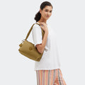 Eleni Medium Smooth Satin Shoulder Bag Goldish Brown - 2
