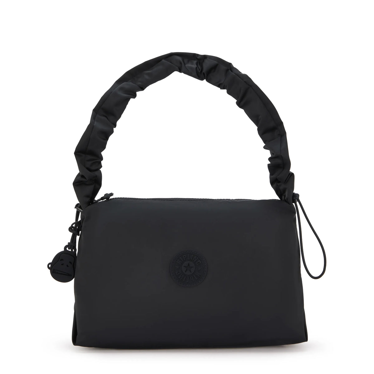 Eleni Medium Smooth Satin Shoulder Bag Simply Black - 1
