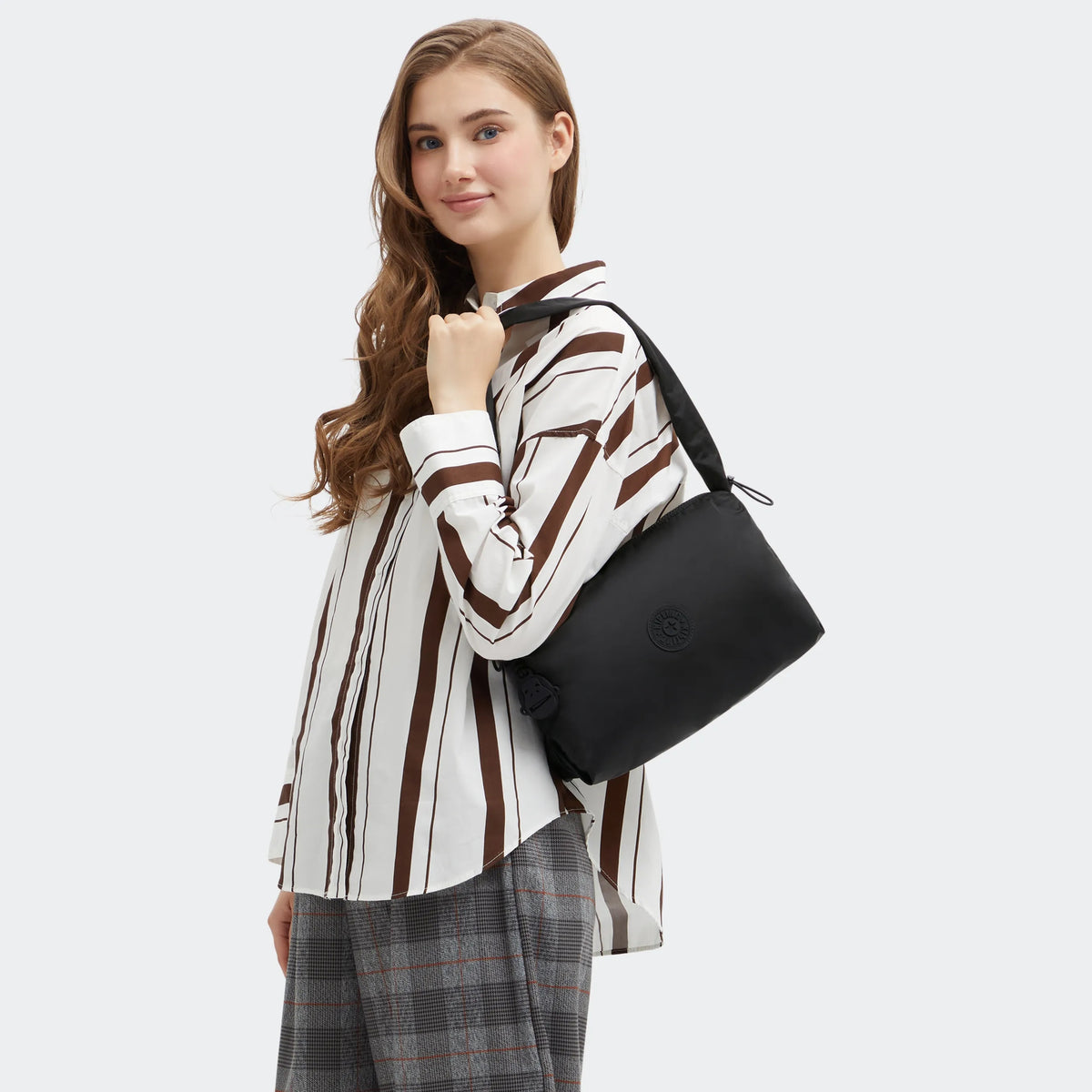 Eleni Medium Smooth Satin Shoulder Bag Simply Black - 2