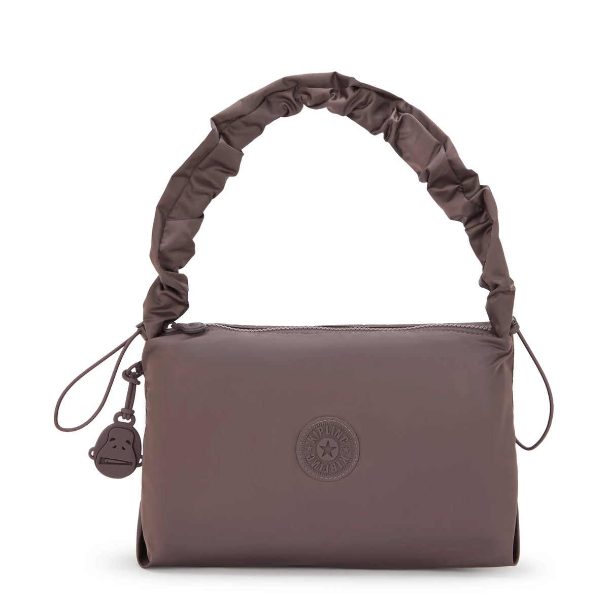 Eleni Medium Smooth Satin Shoulder Bag Simply Mocha - 1