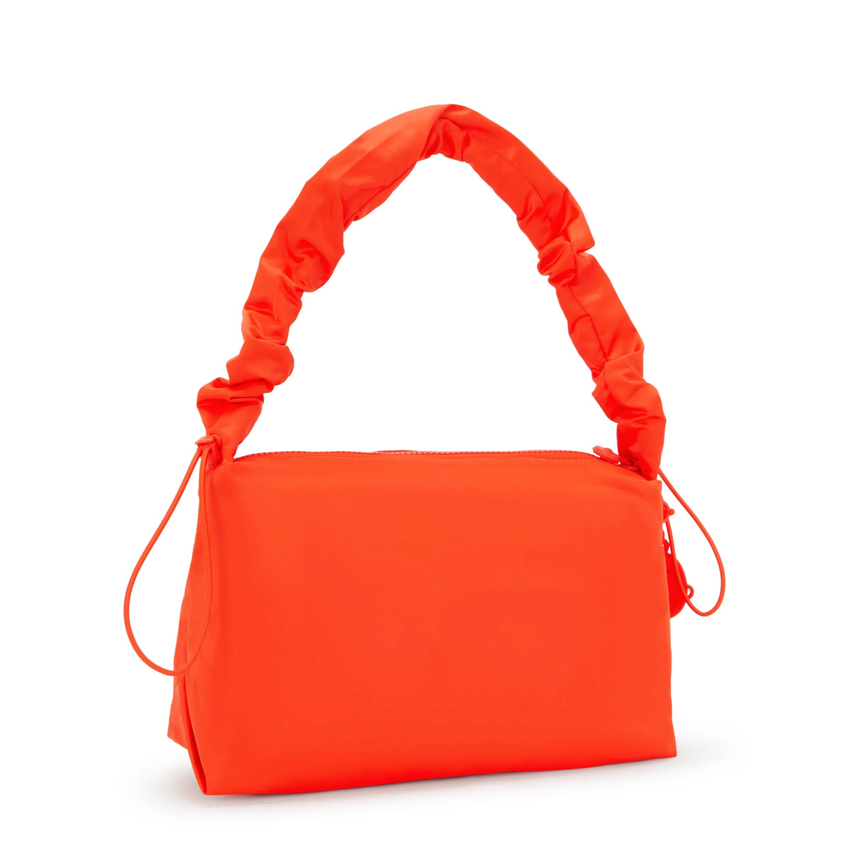 Eleni Medium Smooth Satin Shoulder Bag Open Orange Gloss - 2