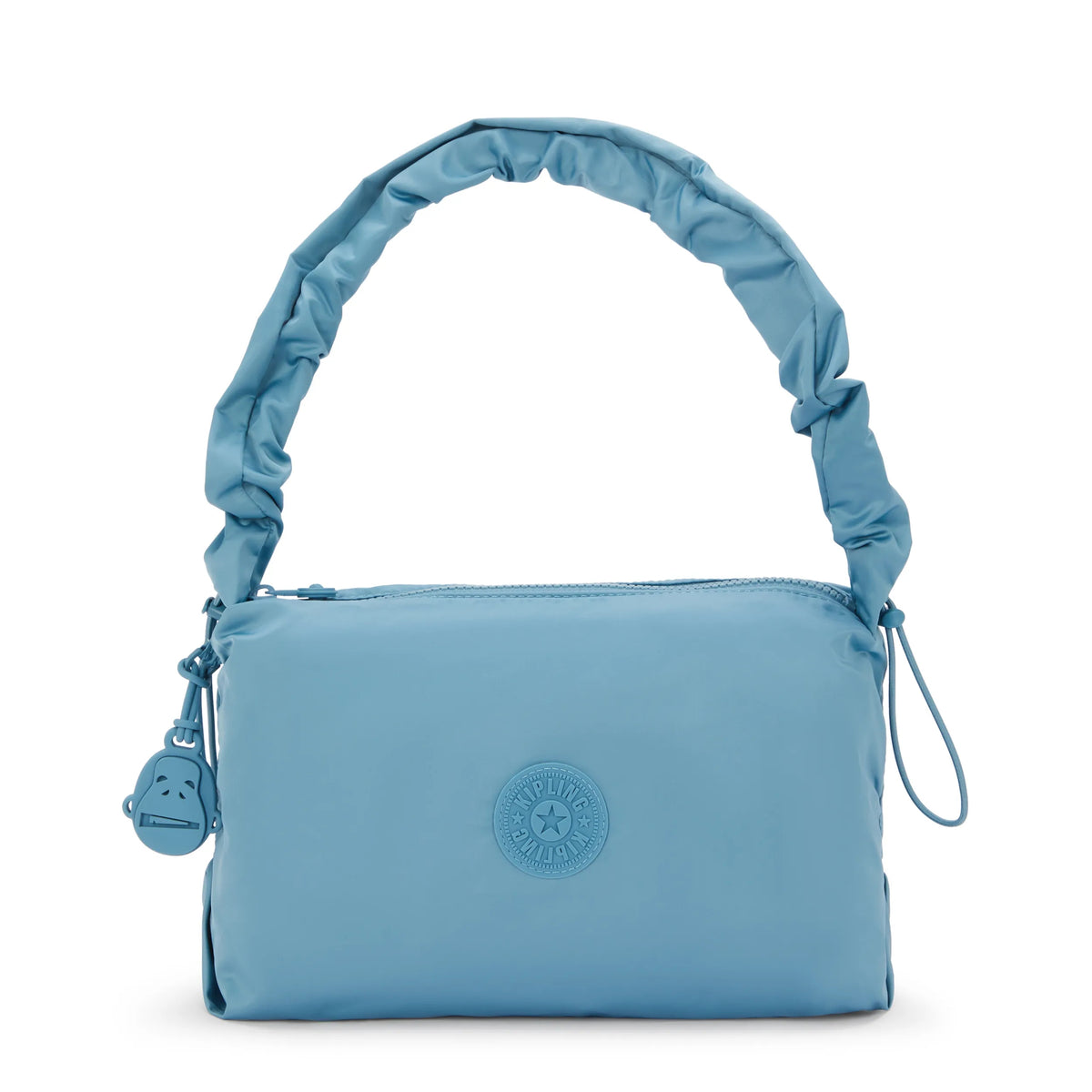 Eleni Medium Smooth Satin Shoulder Bag Sounds Blue - 1