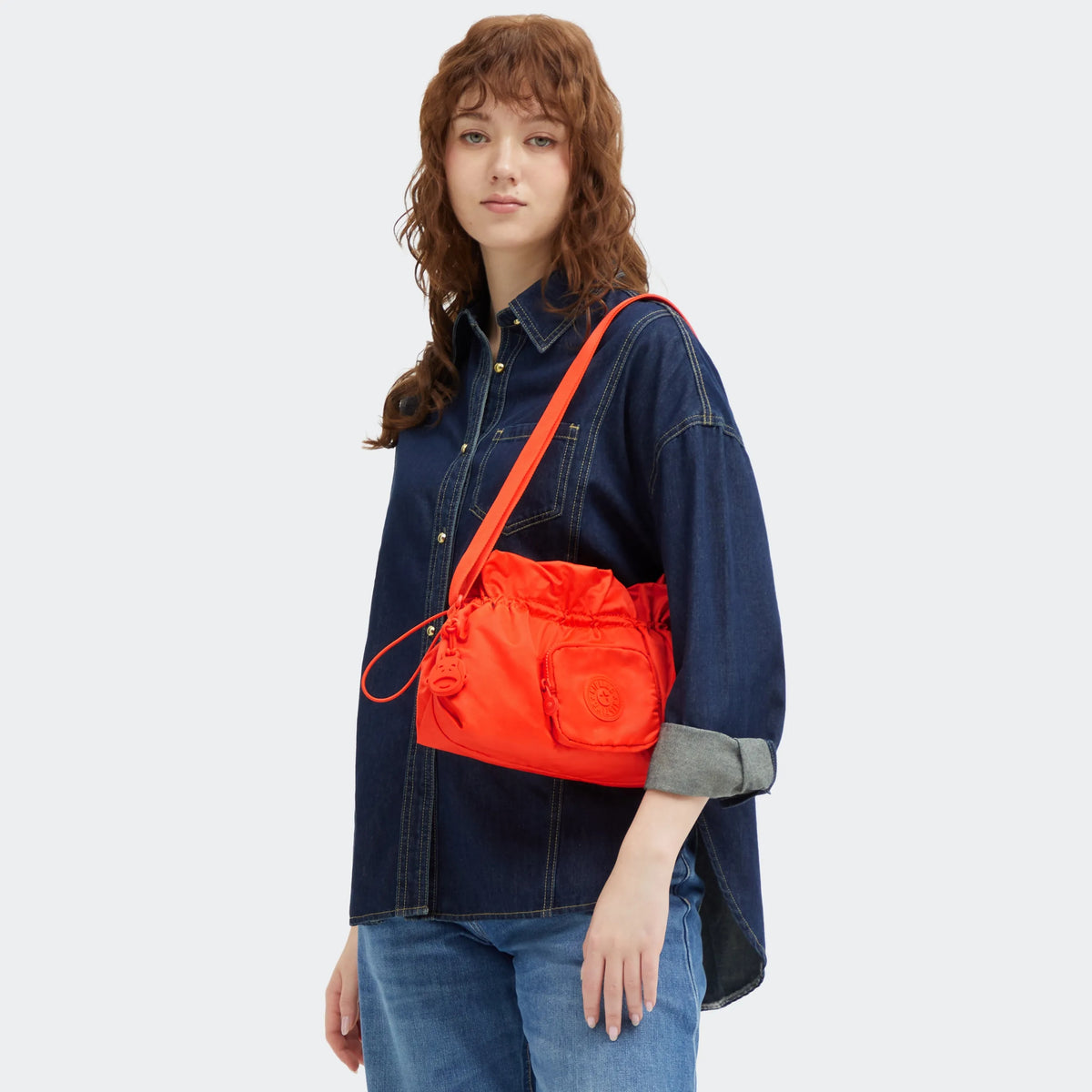 Elza Smooth Satin Crossbody Bag Open Orange - 2