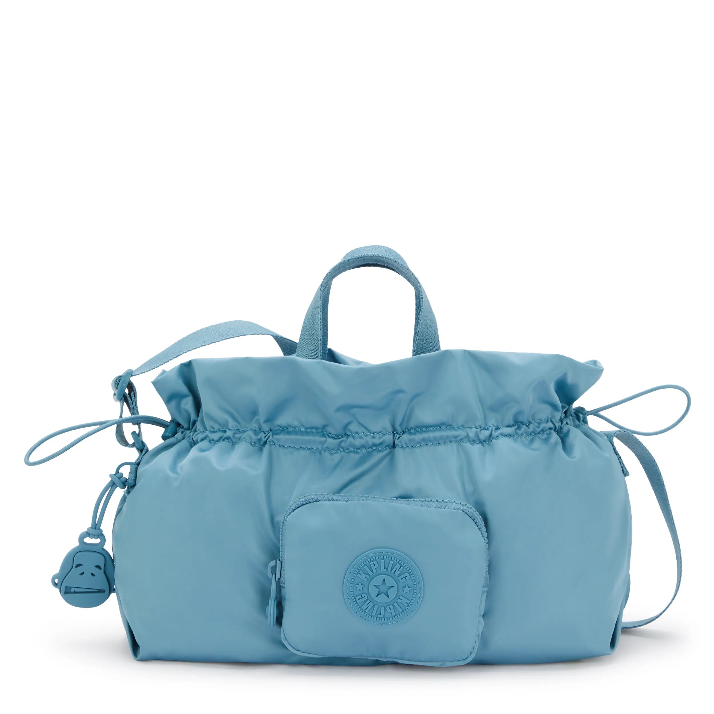 ayakobagtoteSフリンジトートバッグSアイスブルー水色帆布ショルダー Elza Smooth Satin Crossbody Bag