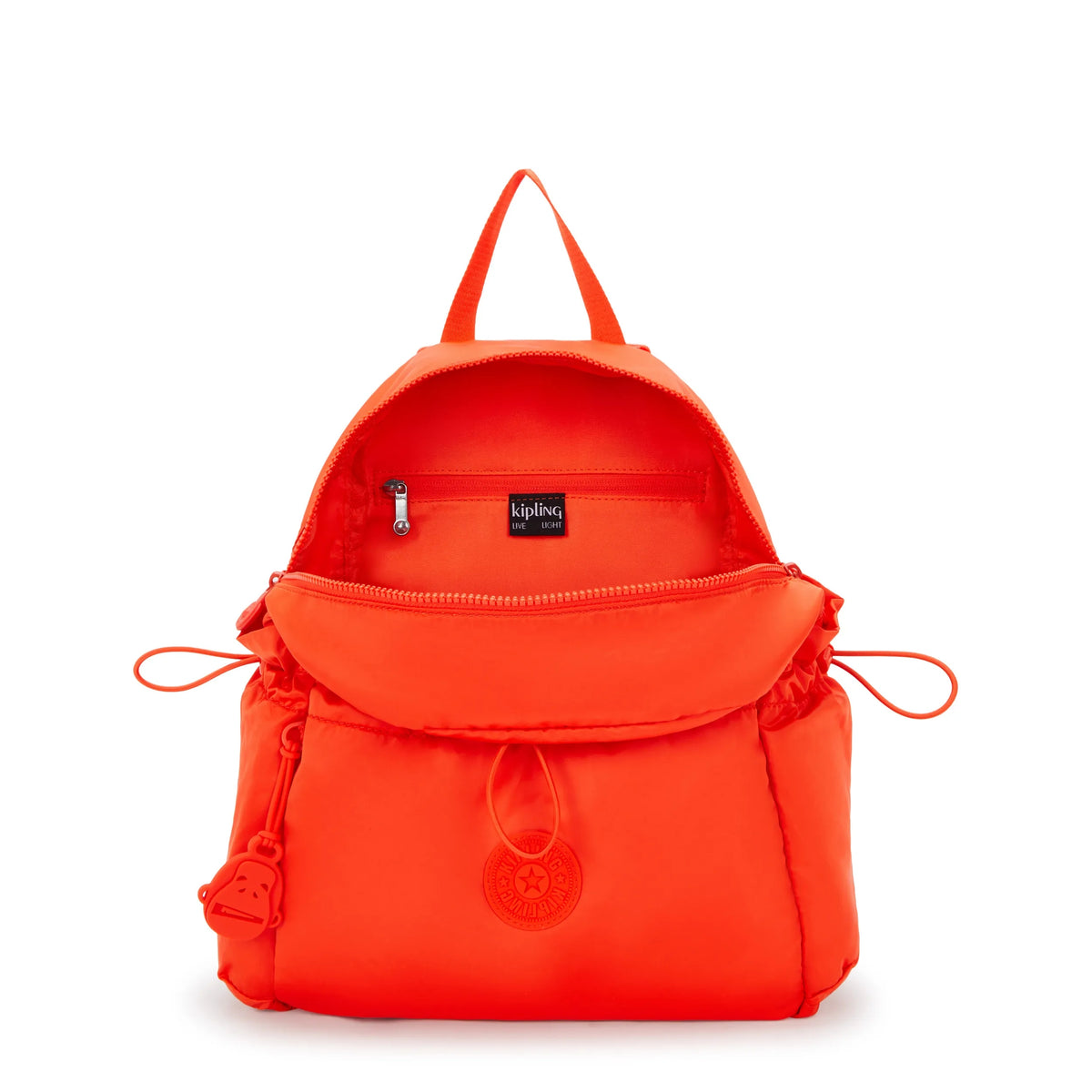 Amita Smooth Satin Backpack Open Orange - 3