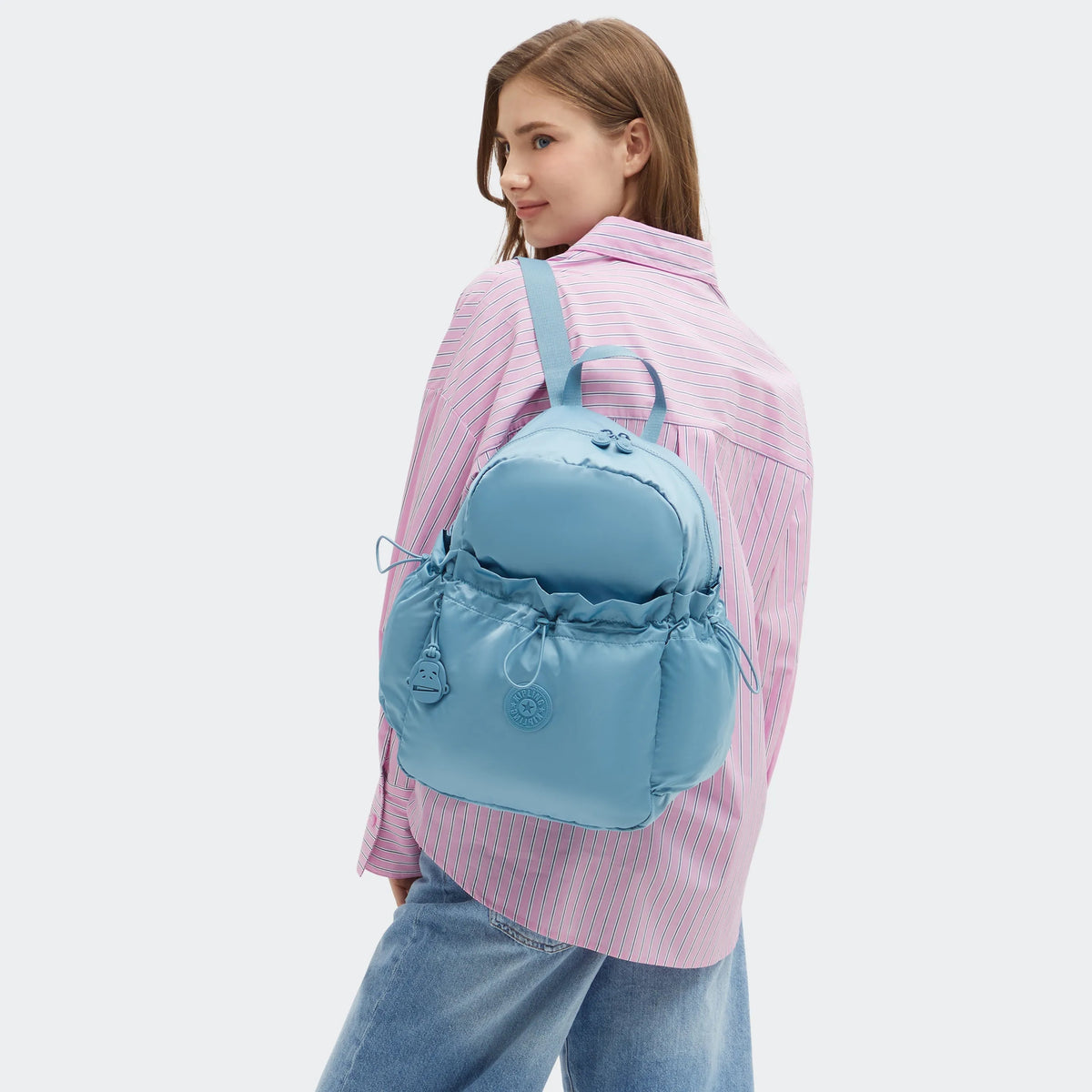 Amita Smooth Satin Backpack Sounds Blue - 2