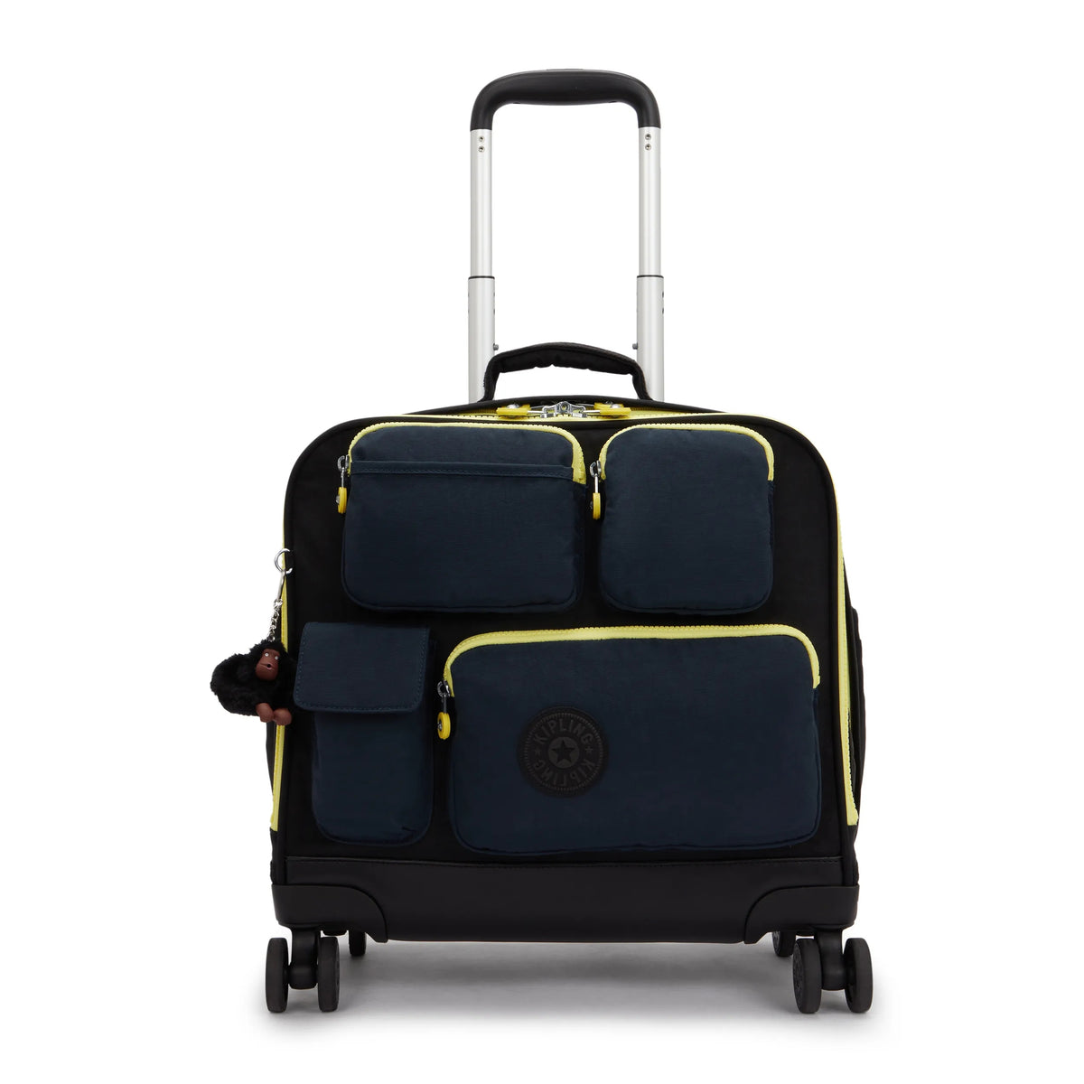New Storia Pocket 4-Wheeled Rolling Luggage Black Pocket Print - view1
