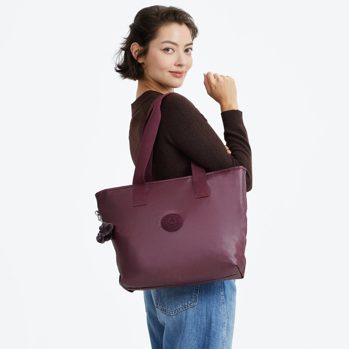 Anina Metallic 16" Laptop Tote Bag Grape Wine Metallic - 2