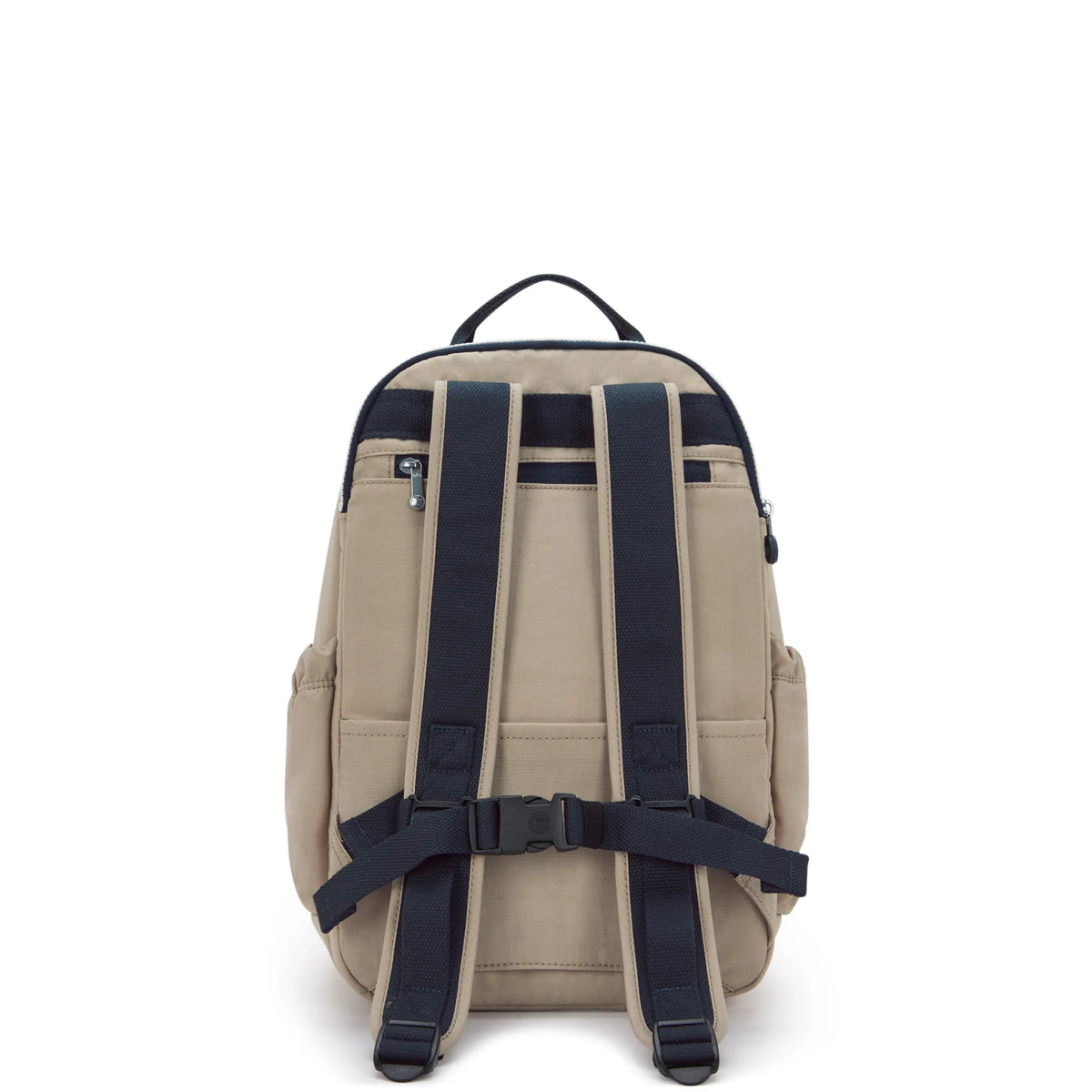 Kipling Backpack Seoul Small Khaki Tan Nylon Multi-Pocket Vintage Y2K Travel Bag Seoul Large Metallic 15 main image 2