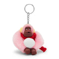 Snowball Monkey Keychain Winter Pink - 1