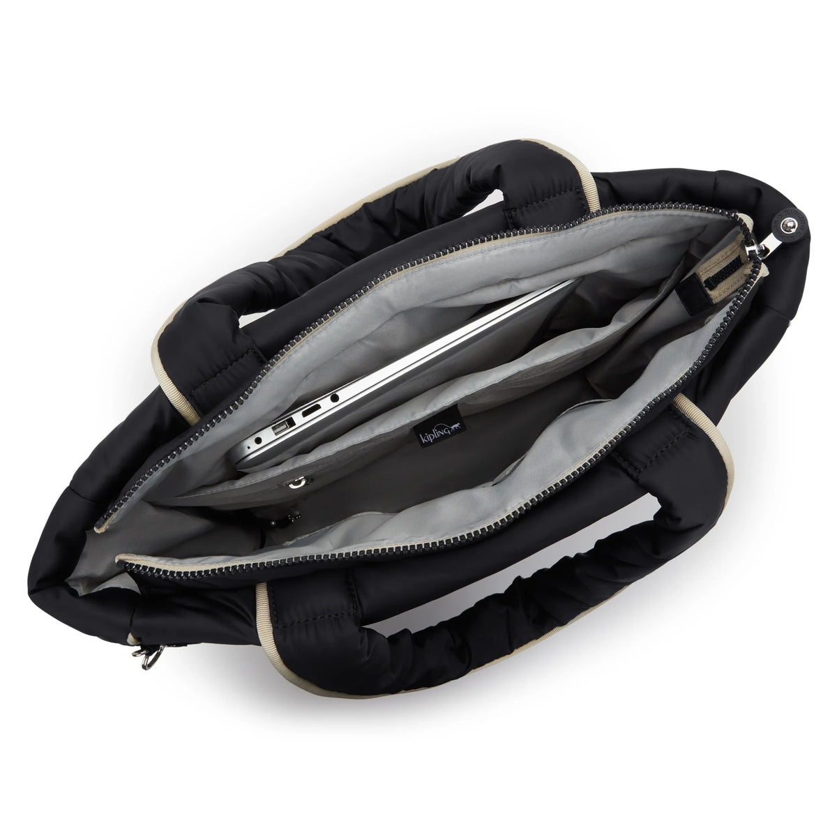 Jamil Puffed 13" Laptop Tote Bag Onyx Black Puff - 3